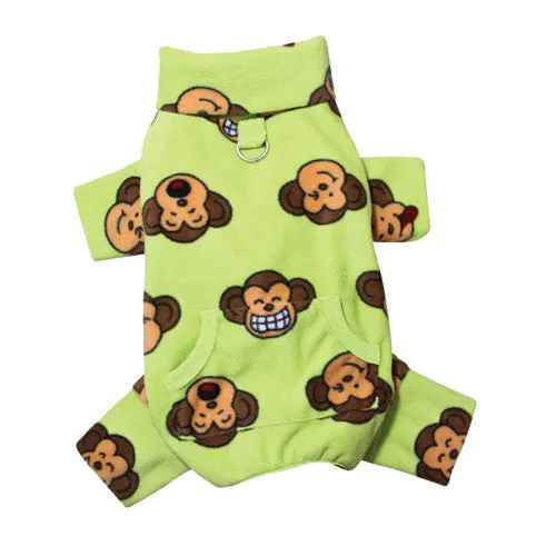 Silly Monkey Turtleneck Pajamas — Lime
