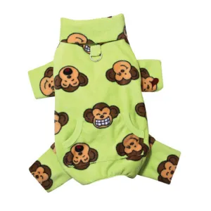 Silly Monkey Turtleneck Pajamas — Lime