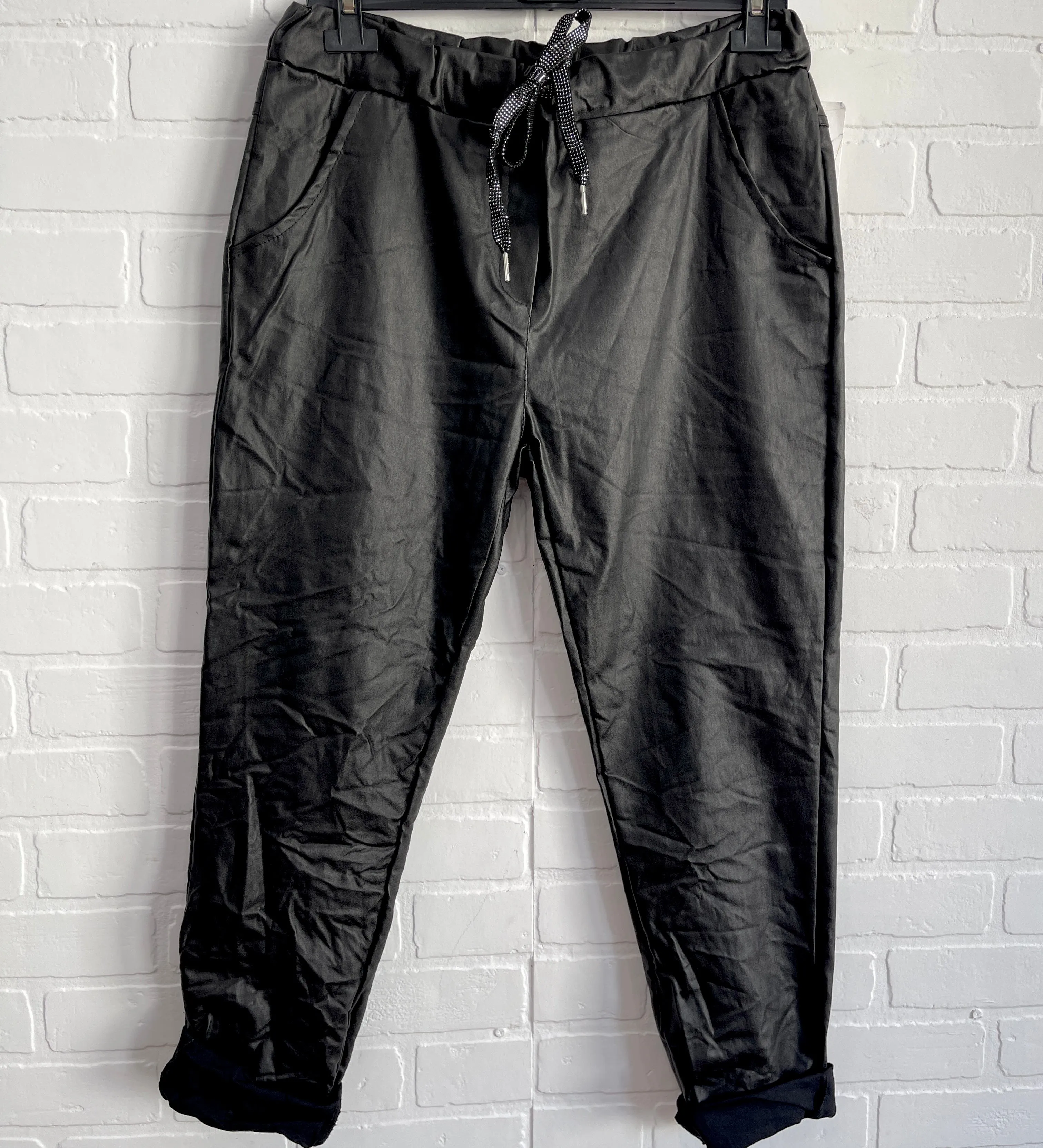 Simi faux leather joggers