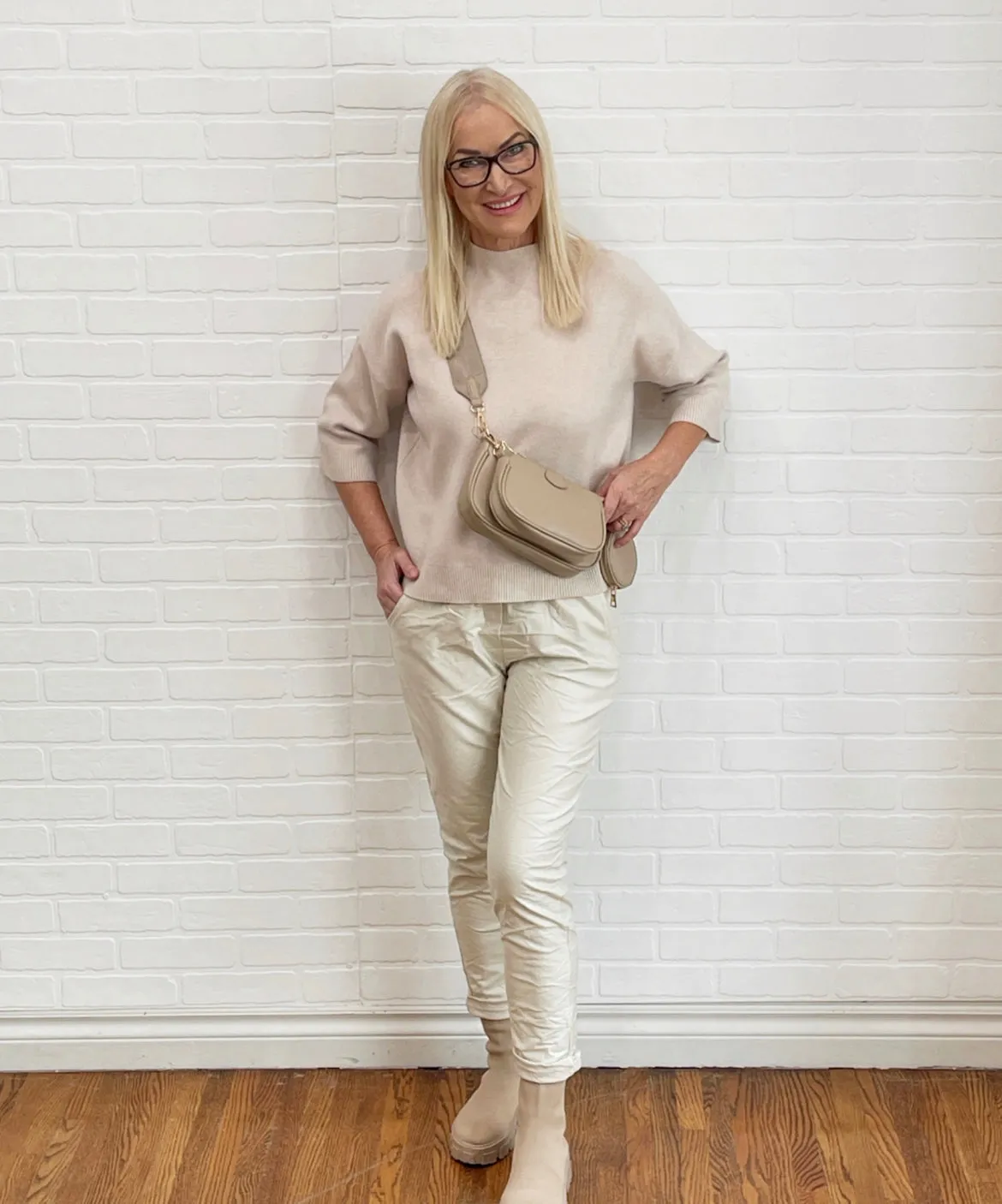 Simi faux leather joggers