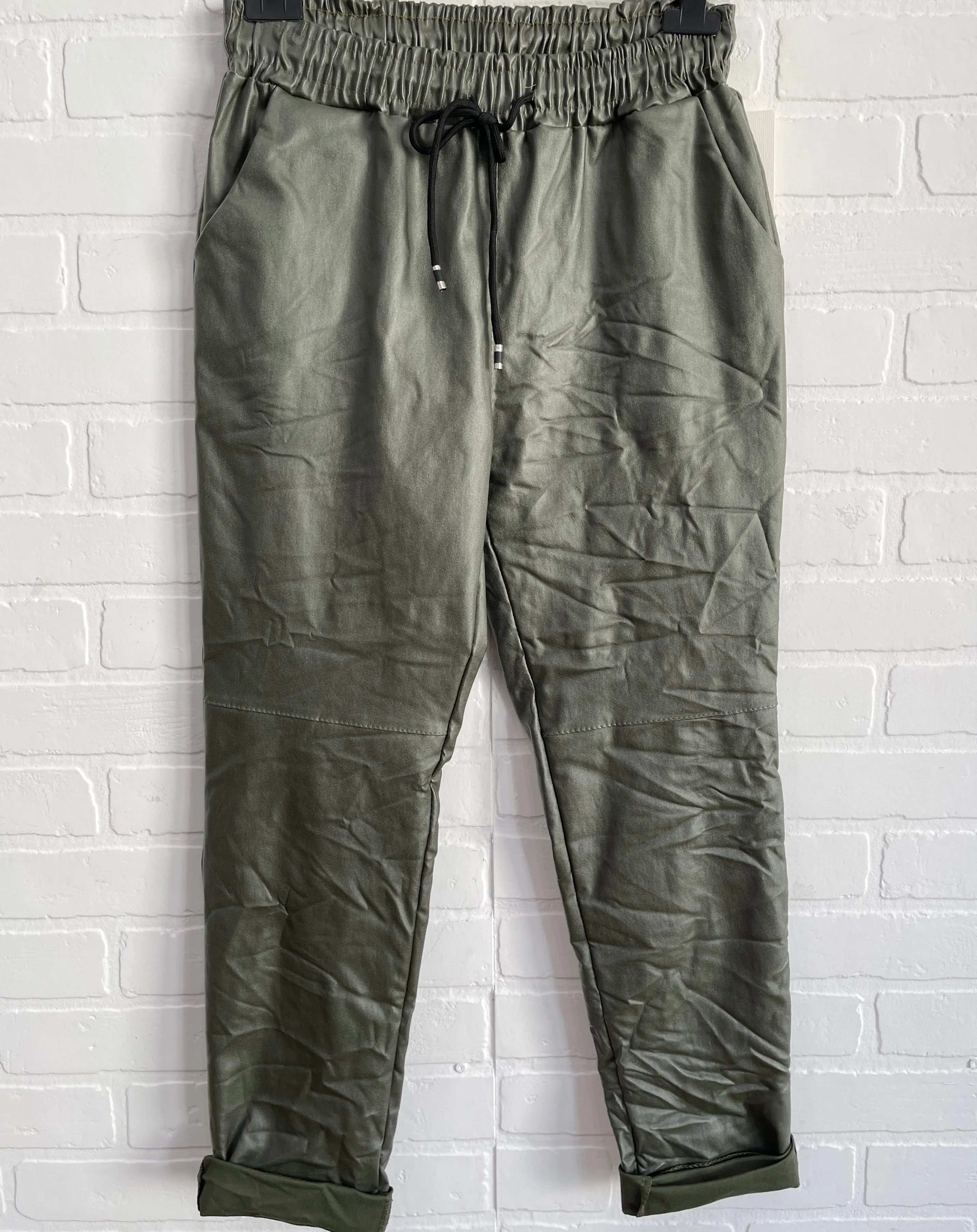 Simi faux leather joggers