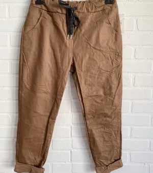 Simi faux leather joggers