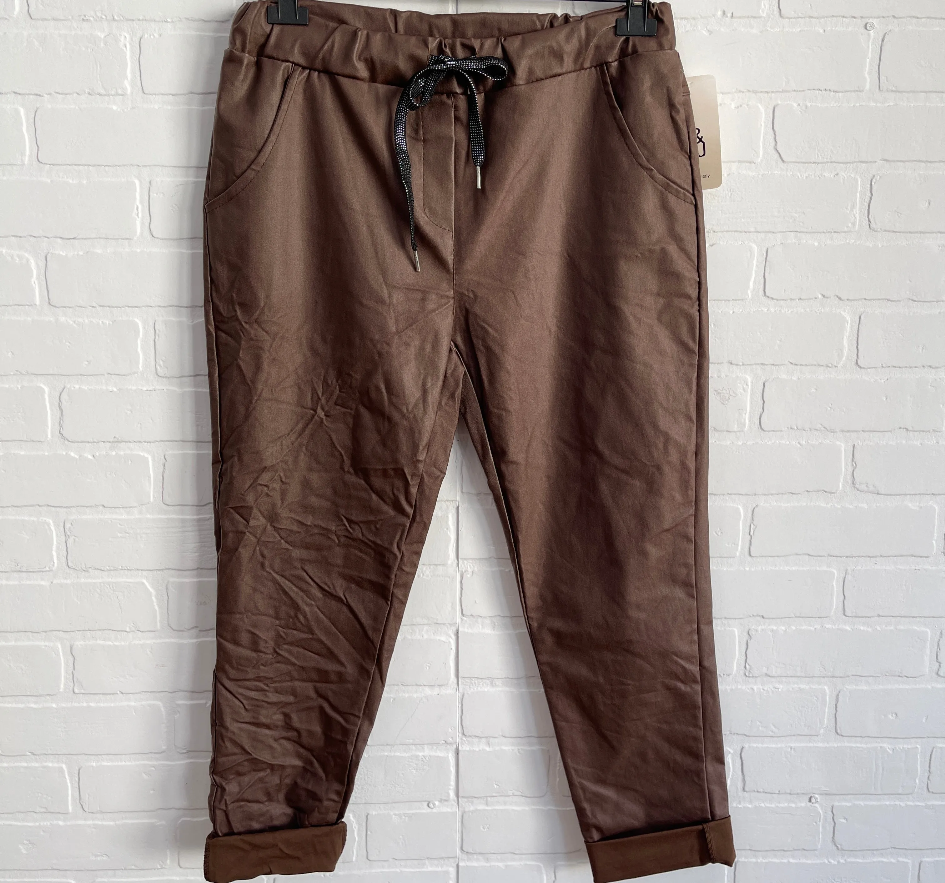 Simi faux leather joggers