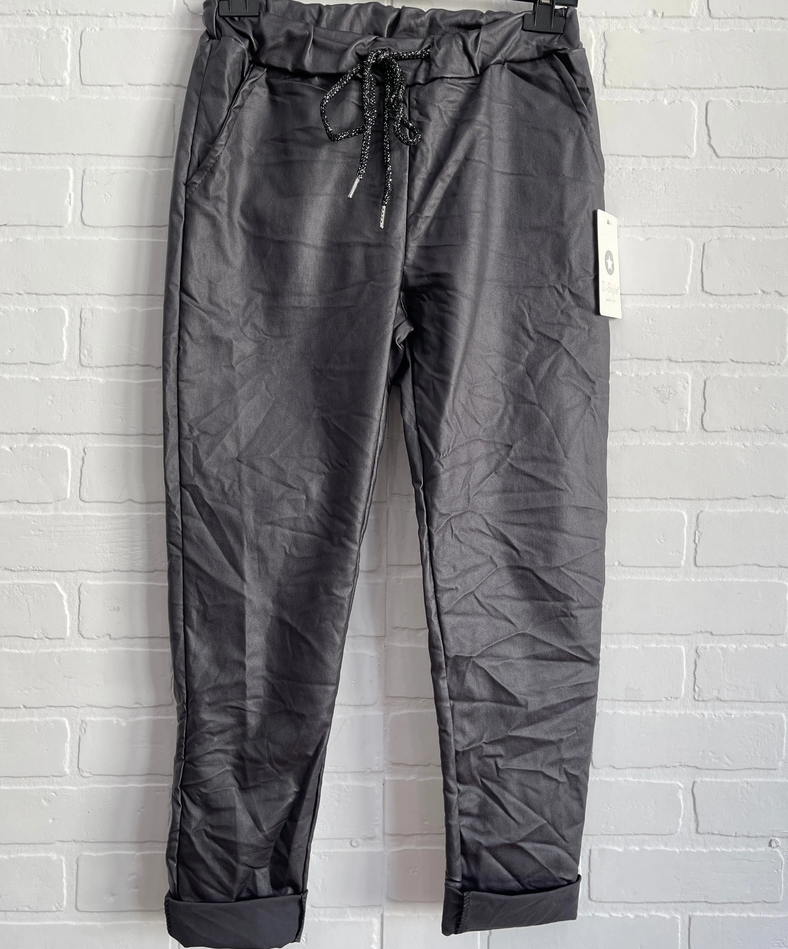Simi faux leather joggers