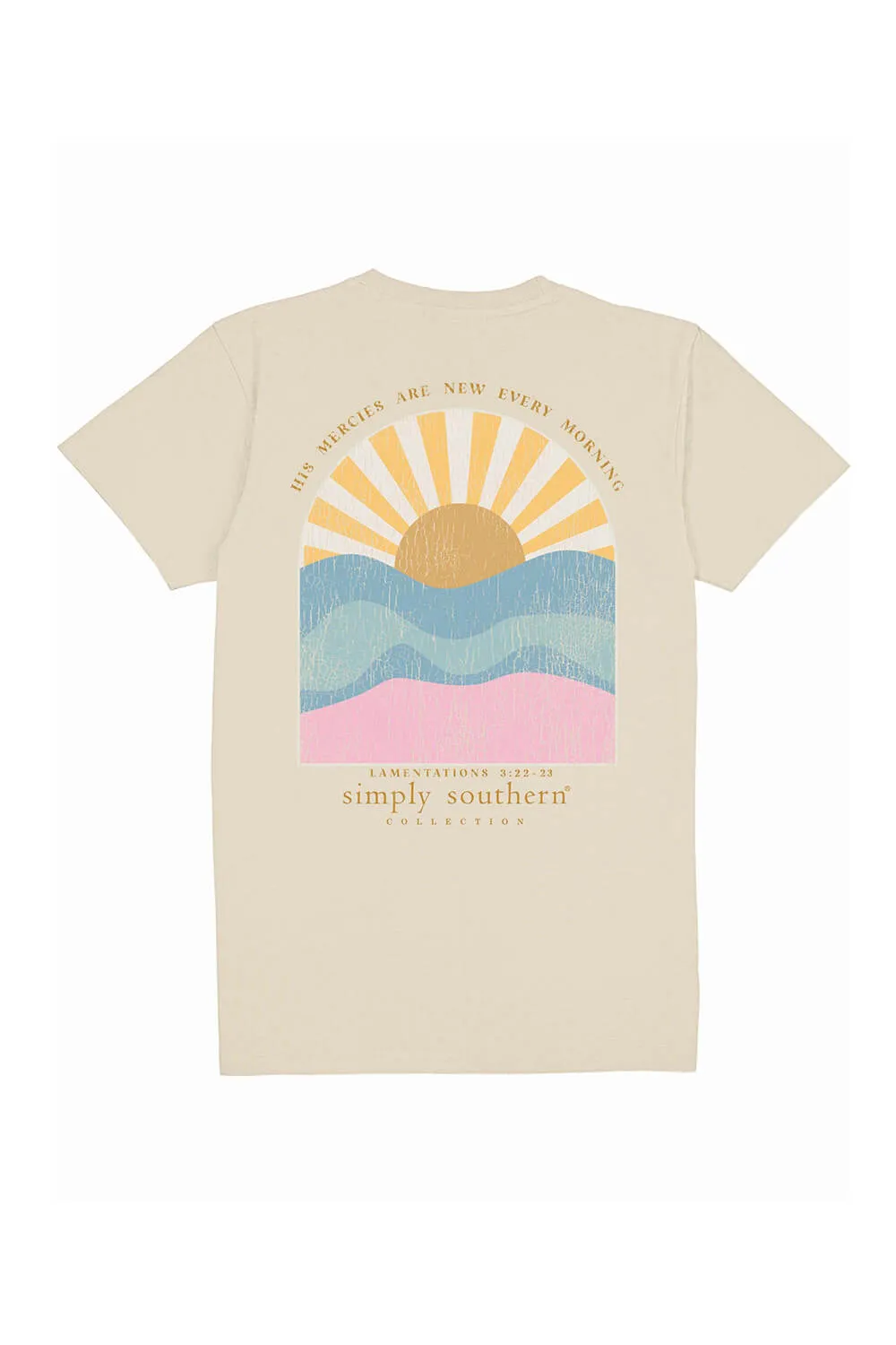 Simply Southern New Patch Sunrise T-Shirt for Women in Wisp | SS-NEW-WISP