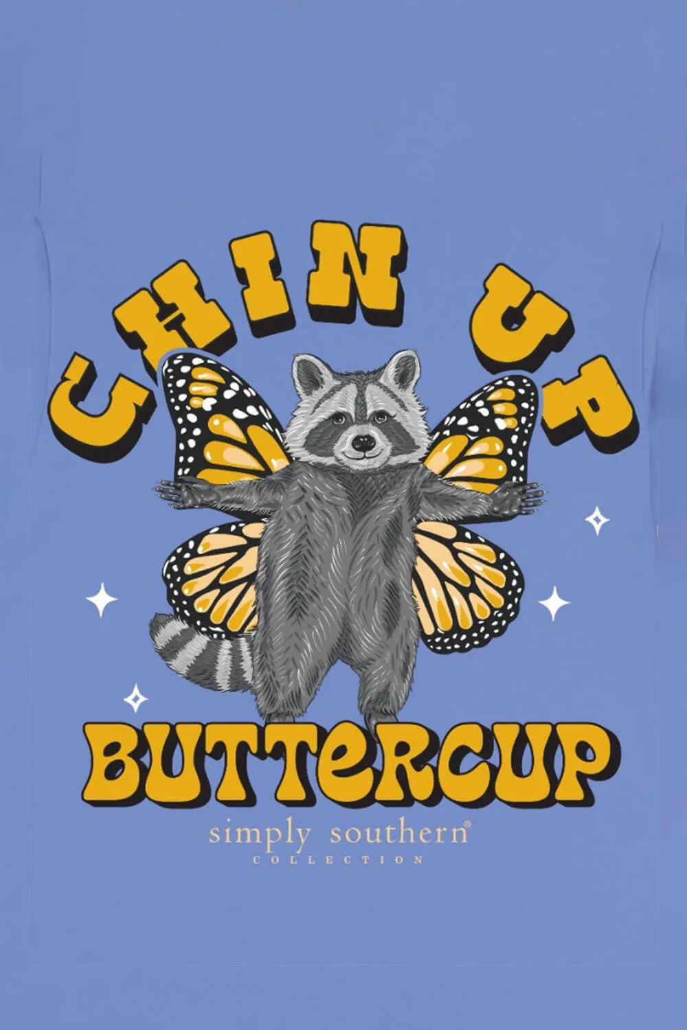 Simply Southern Plus Size Chin Up Butter Cup T-Shirt for Women in Vista Blue | EXT-LS-BUTTERCUP-VISTA