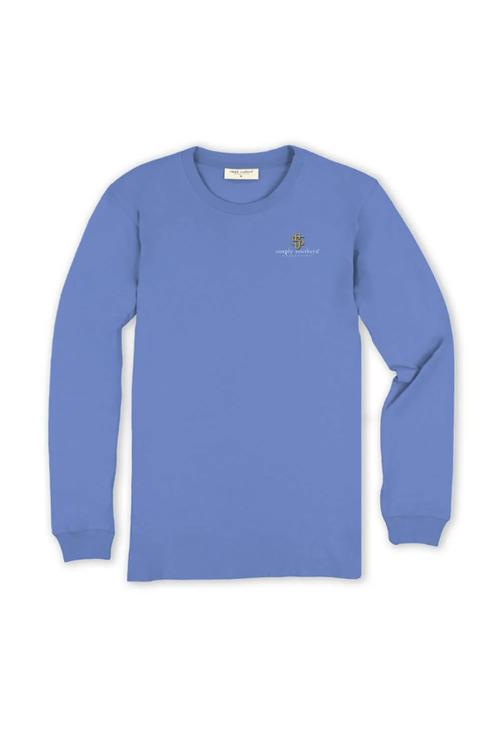 Simply Southern Plus Size Chin Up Butter Cup T-Shirt for Women in Vista Blue | EXT-LS-BUTTERCUP-VISTA