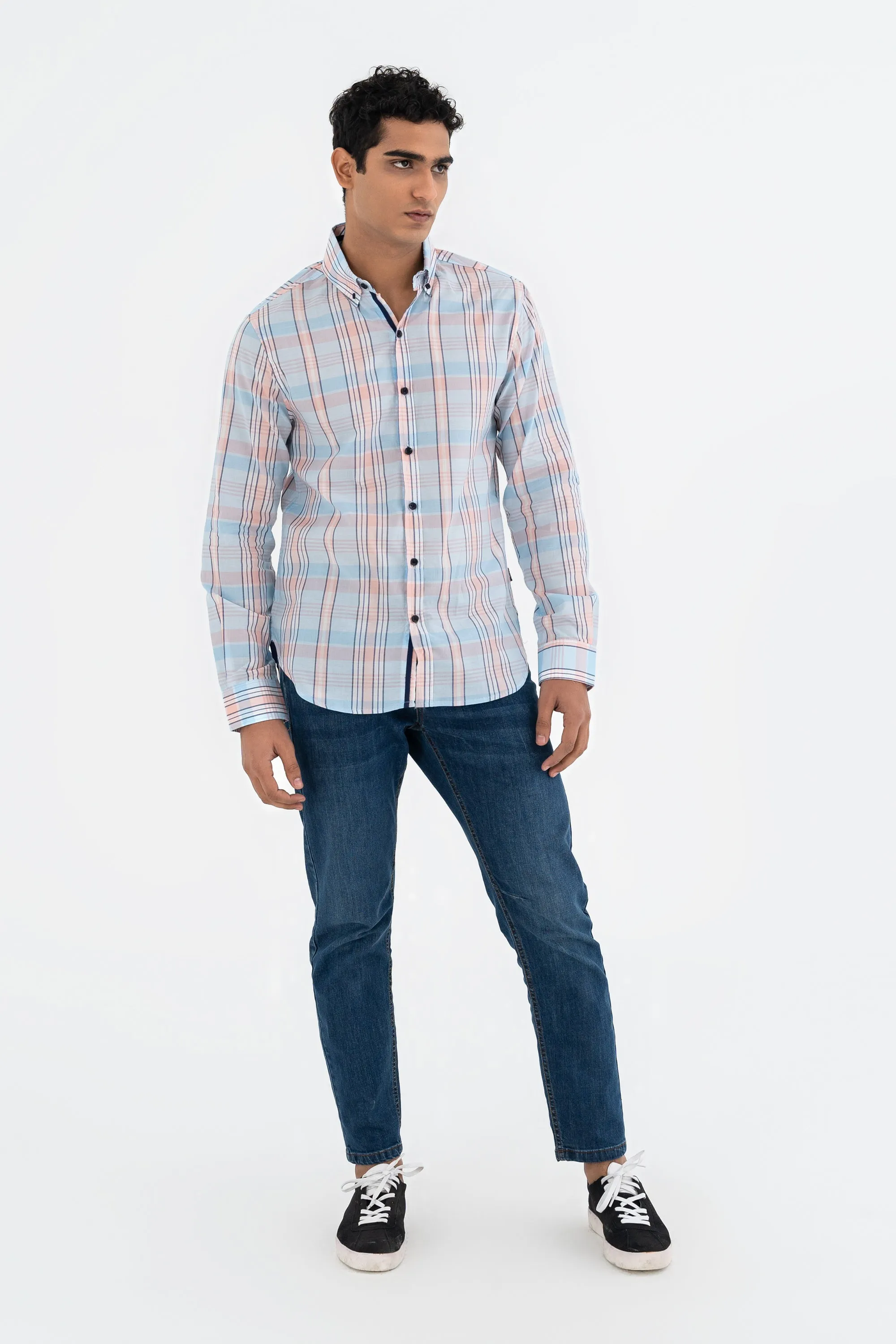Sky blue Checkerd shirt