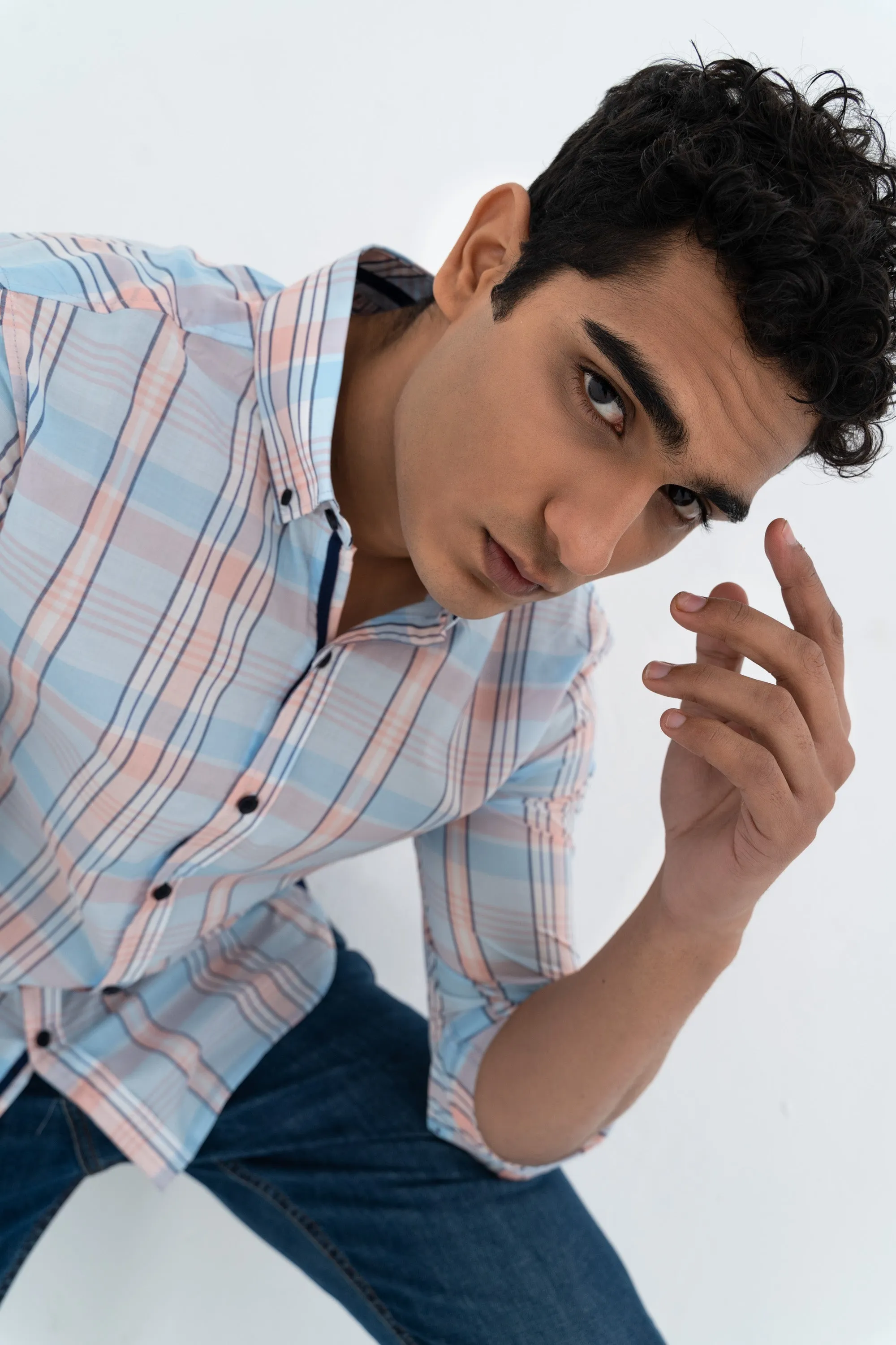 Sky blue Checkerd shirt