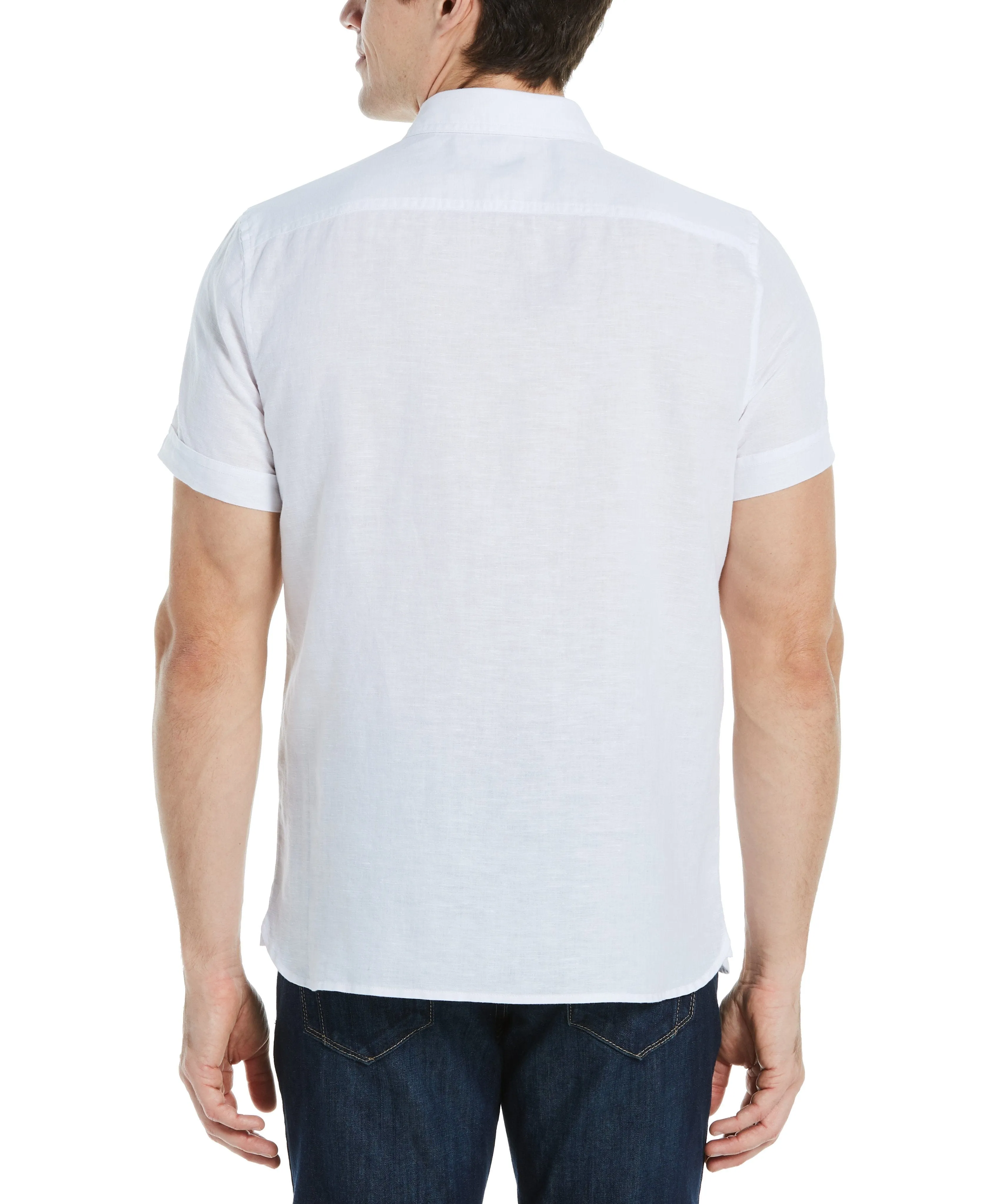 Slim Fit Linen Blend Solid Shirt