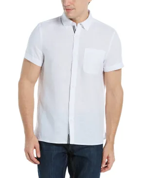 Slim Fit Linen Blend Solid Shirt