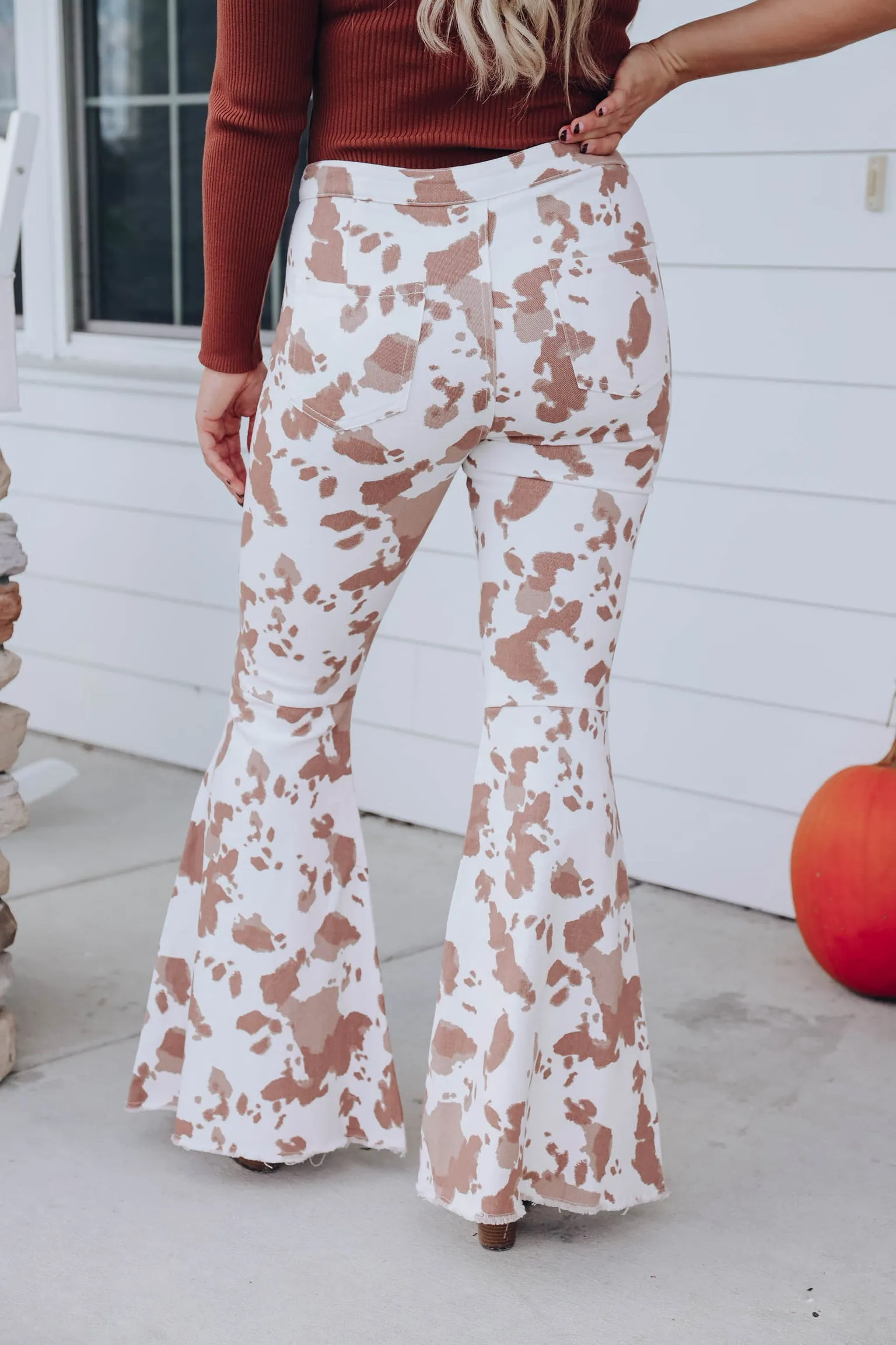 So Cool Animal Print Flare Pants -Brown
