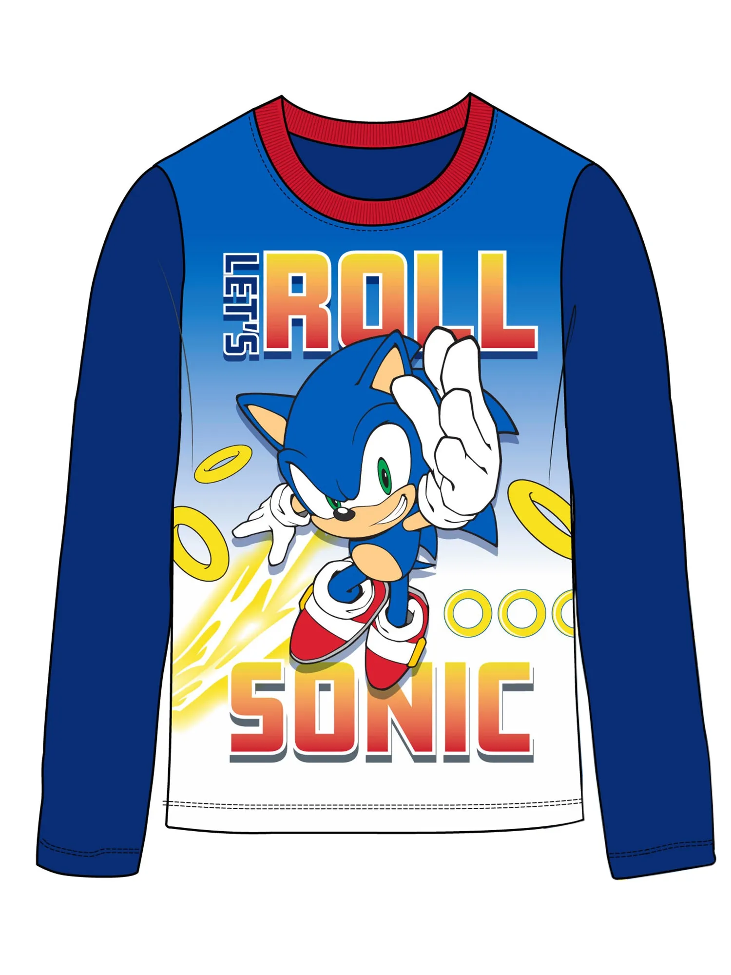 Sonic the Hedgehog Boys' Pajama Set Kids 2pc Fleece PJs, 4-10, Blue