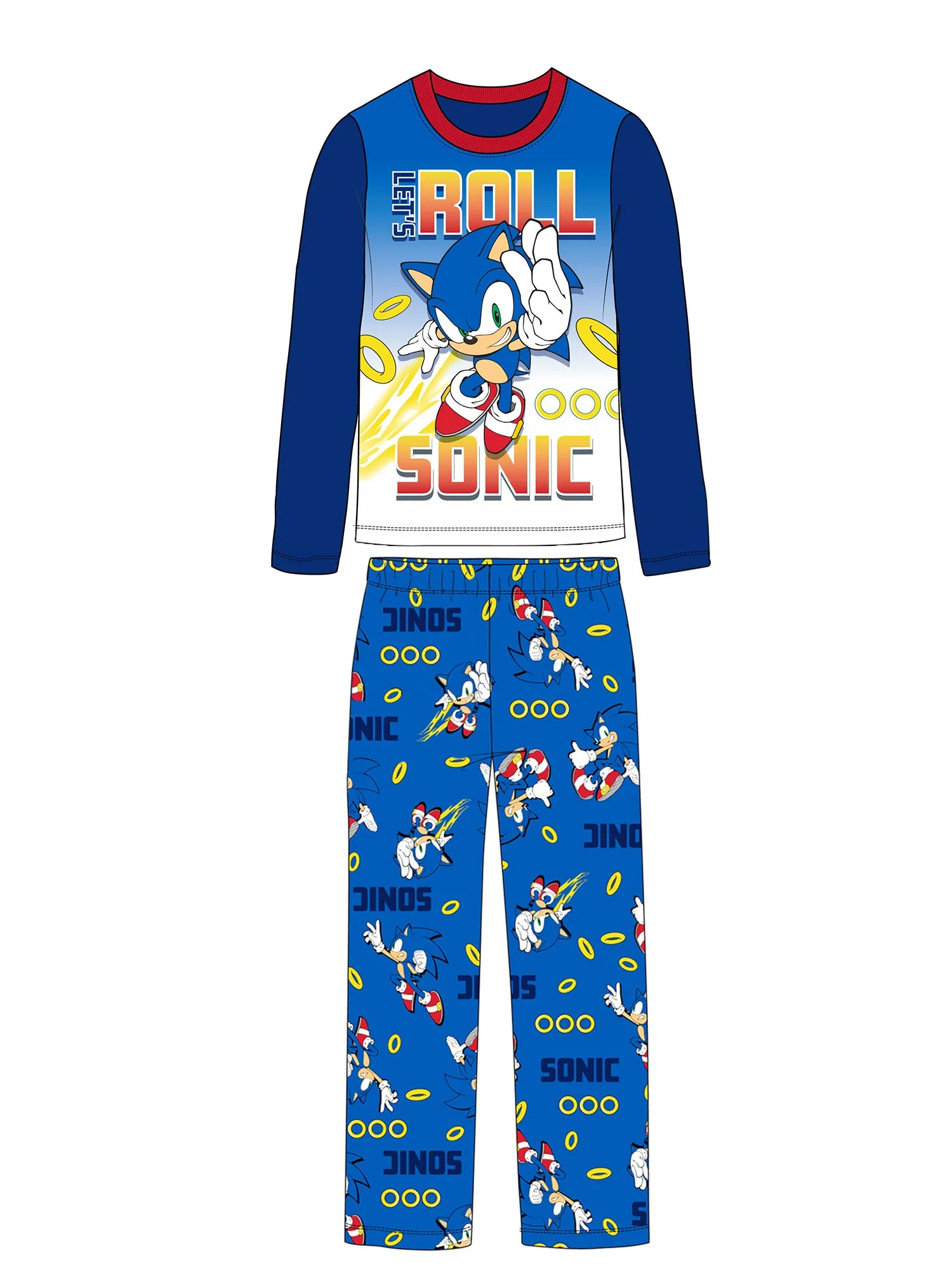 Sonic the Hedgehog Boys' Pajama Set Kids 2pc Fleece PJs, 4-10, Blue