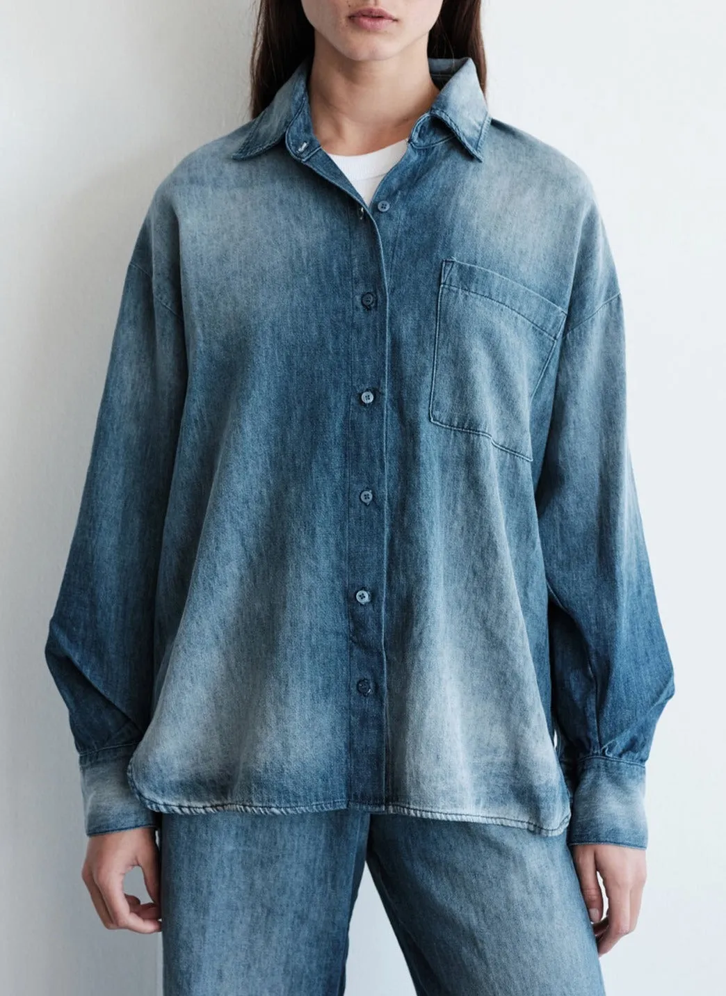 Stateside Stonewashed Chambray Oversized Shirt