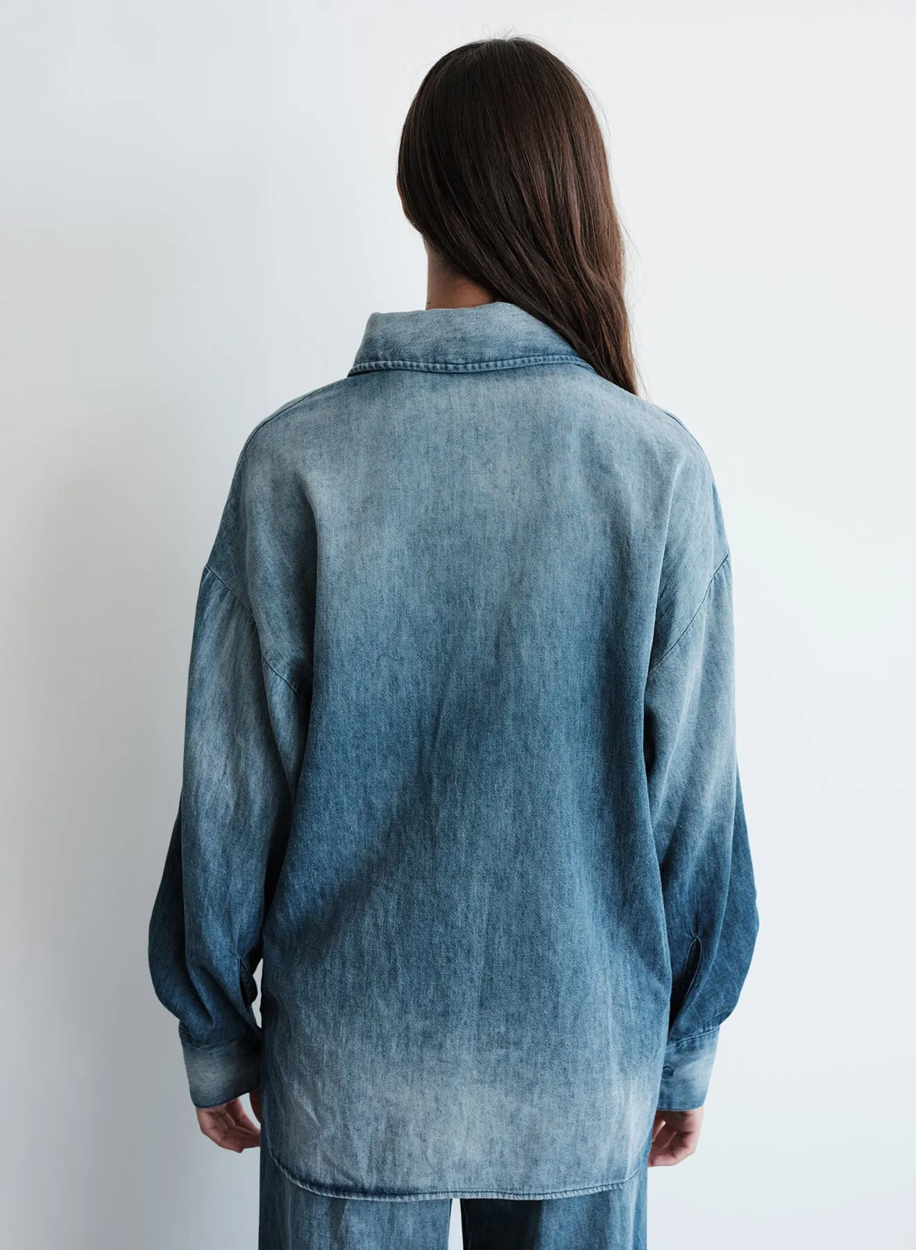 Stateside Stonewashed Chambray Oversized Shirt