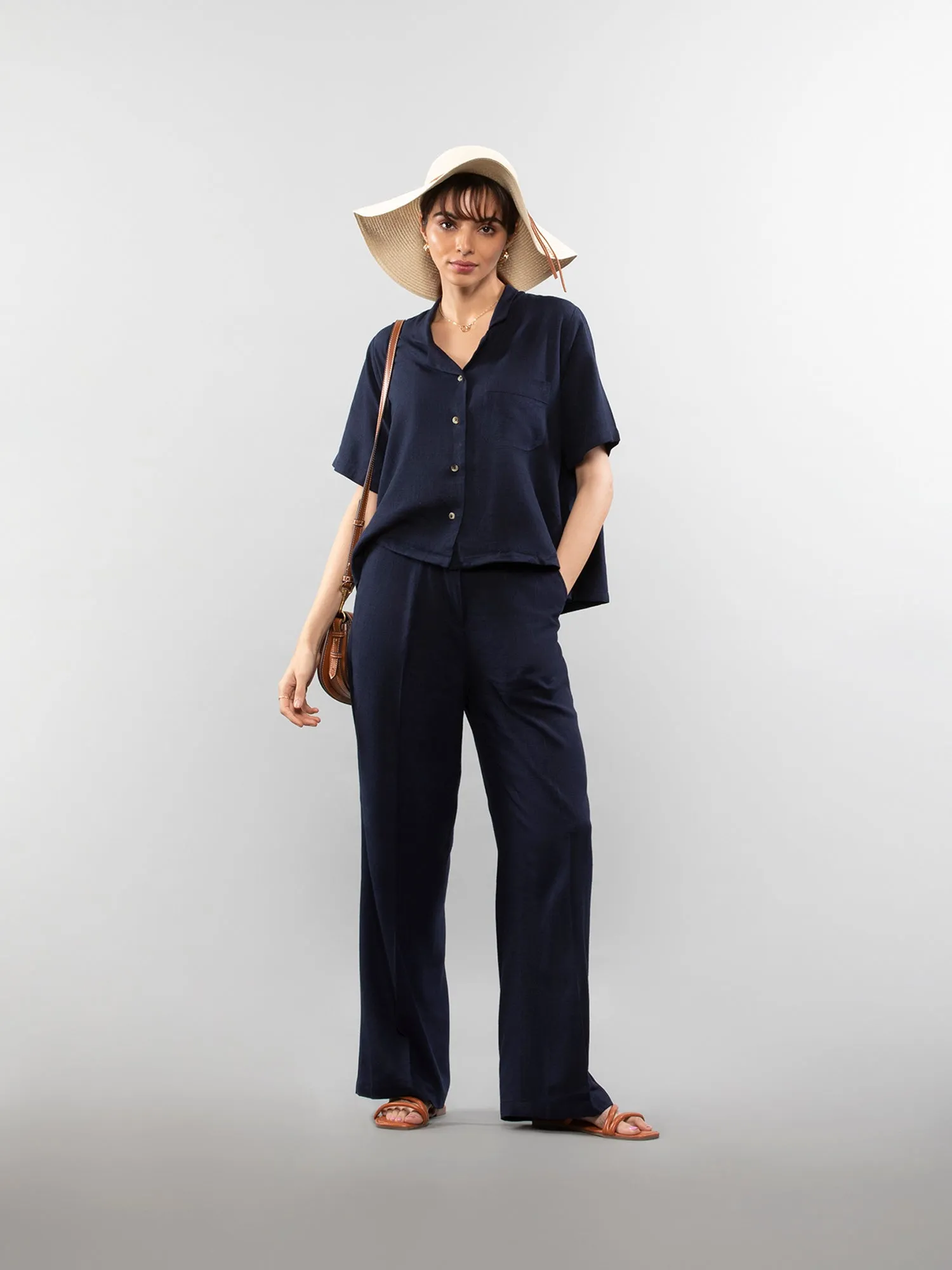 Straight linen pants
