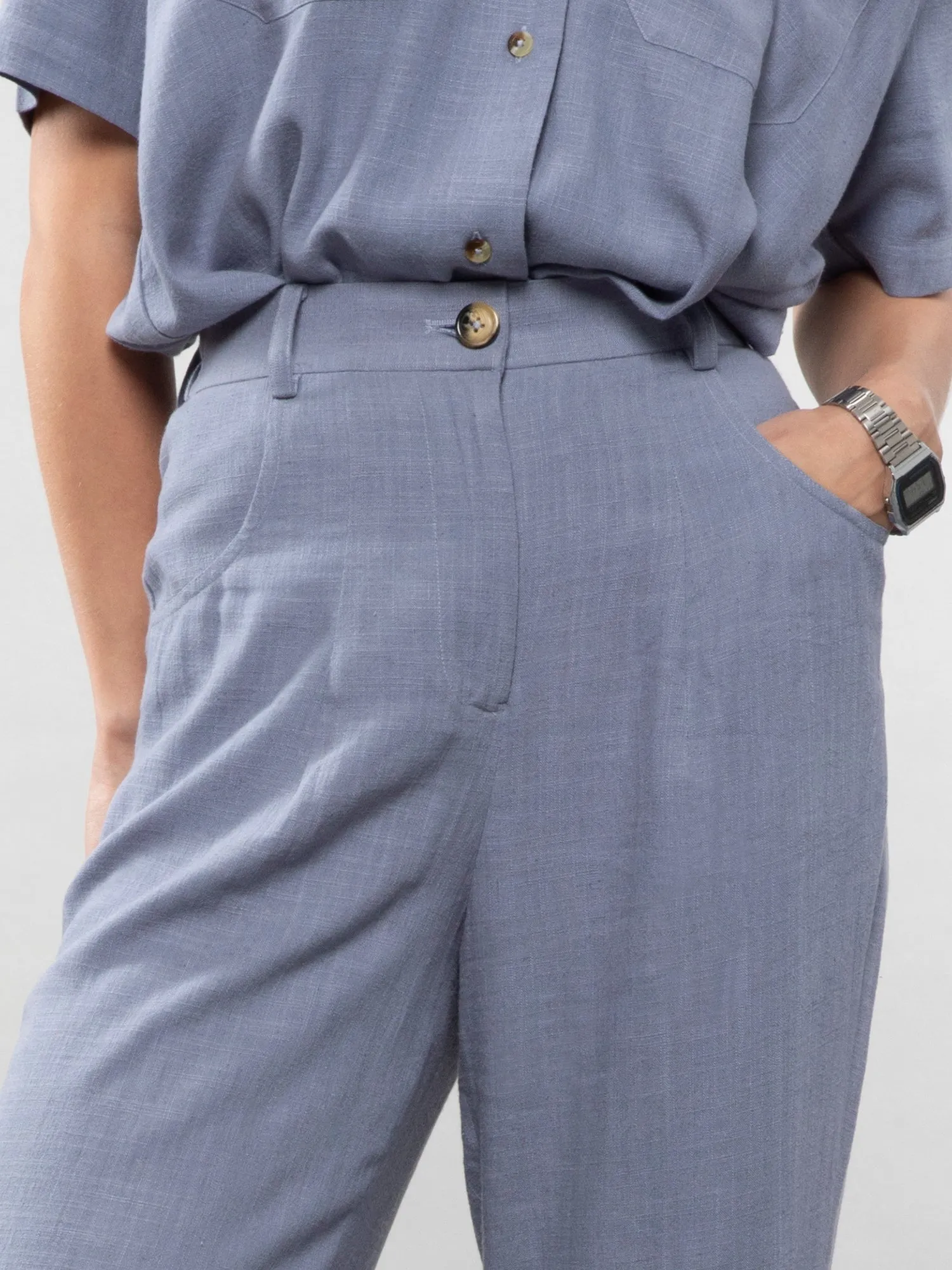Straight linen pants