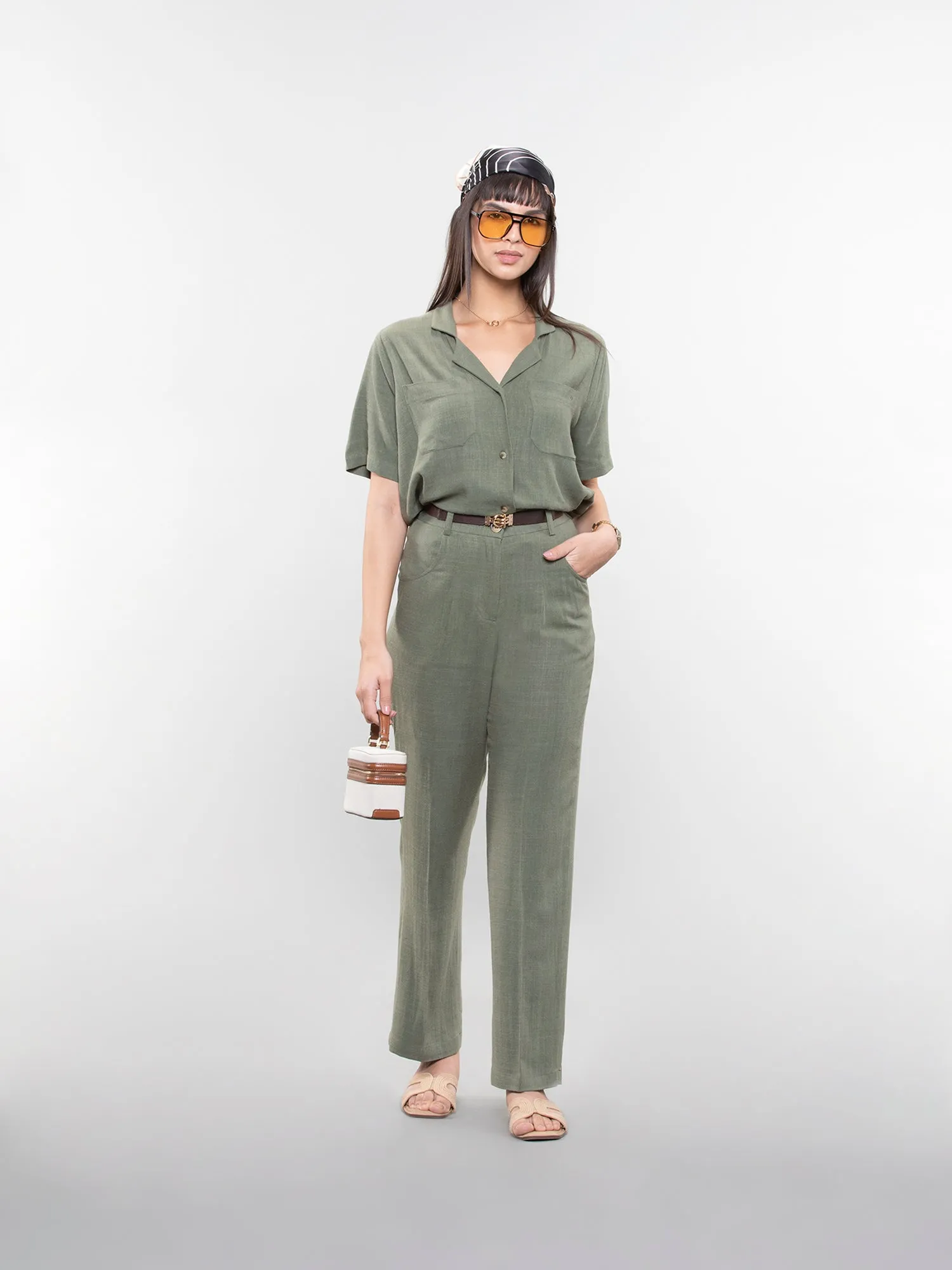 Straight linen pants