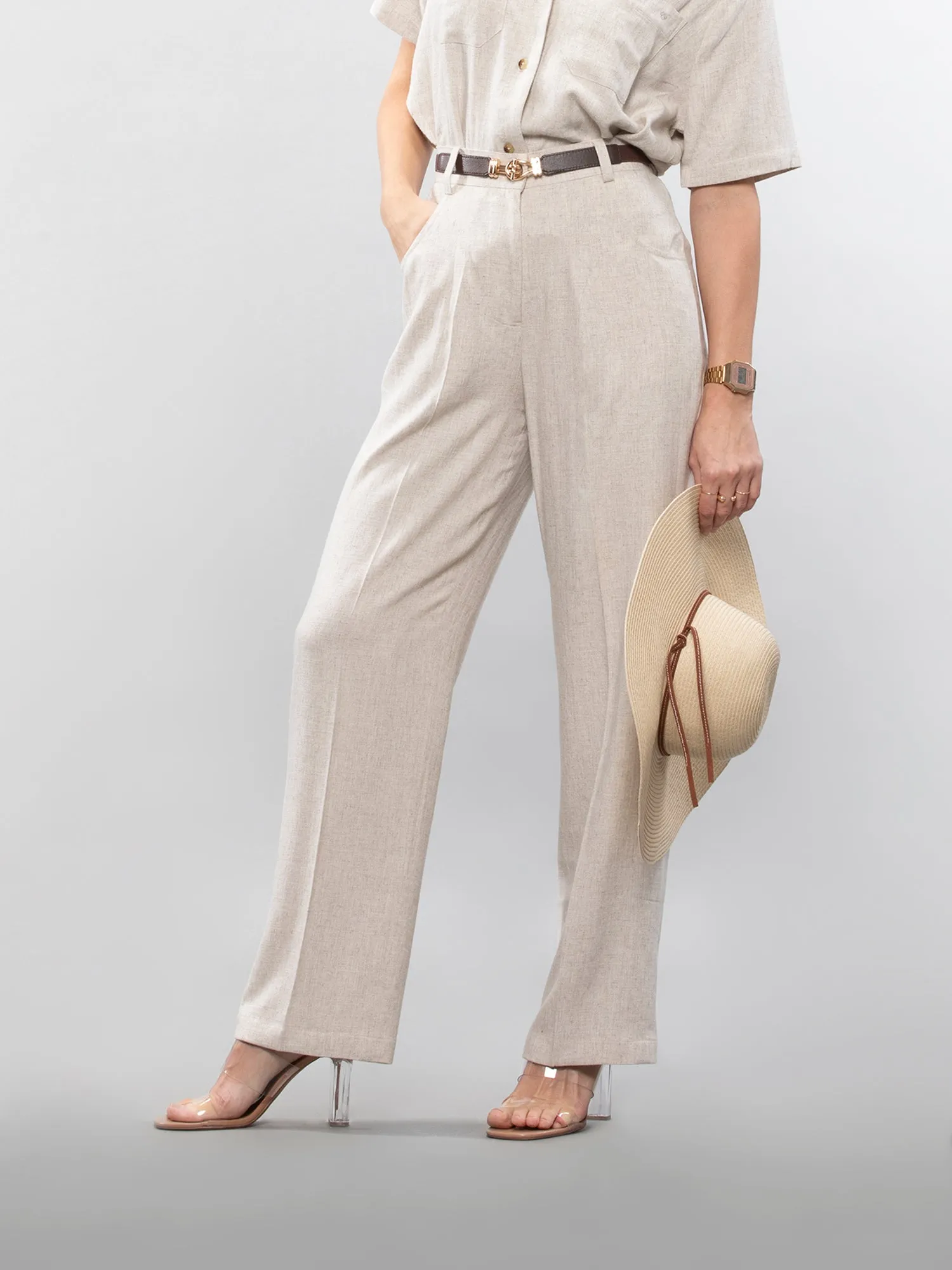 Straight linen pants