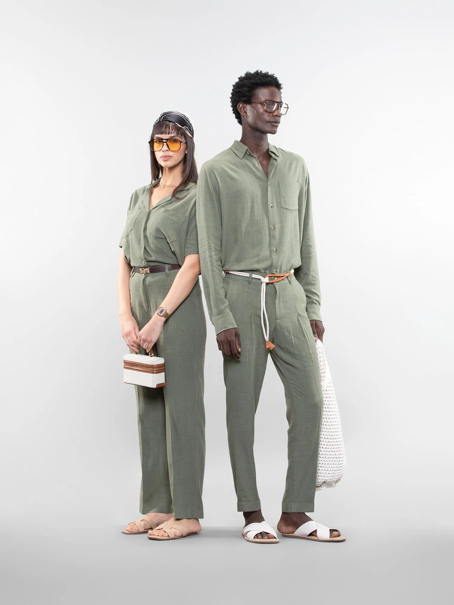 Straight linen pants
