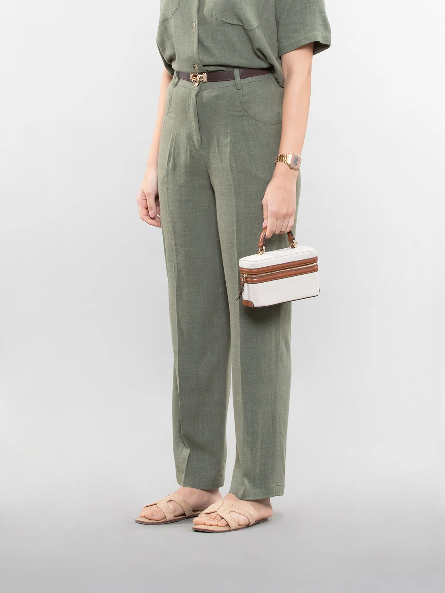 Straight linen pants