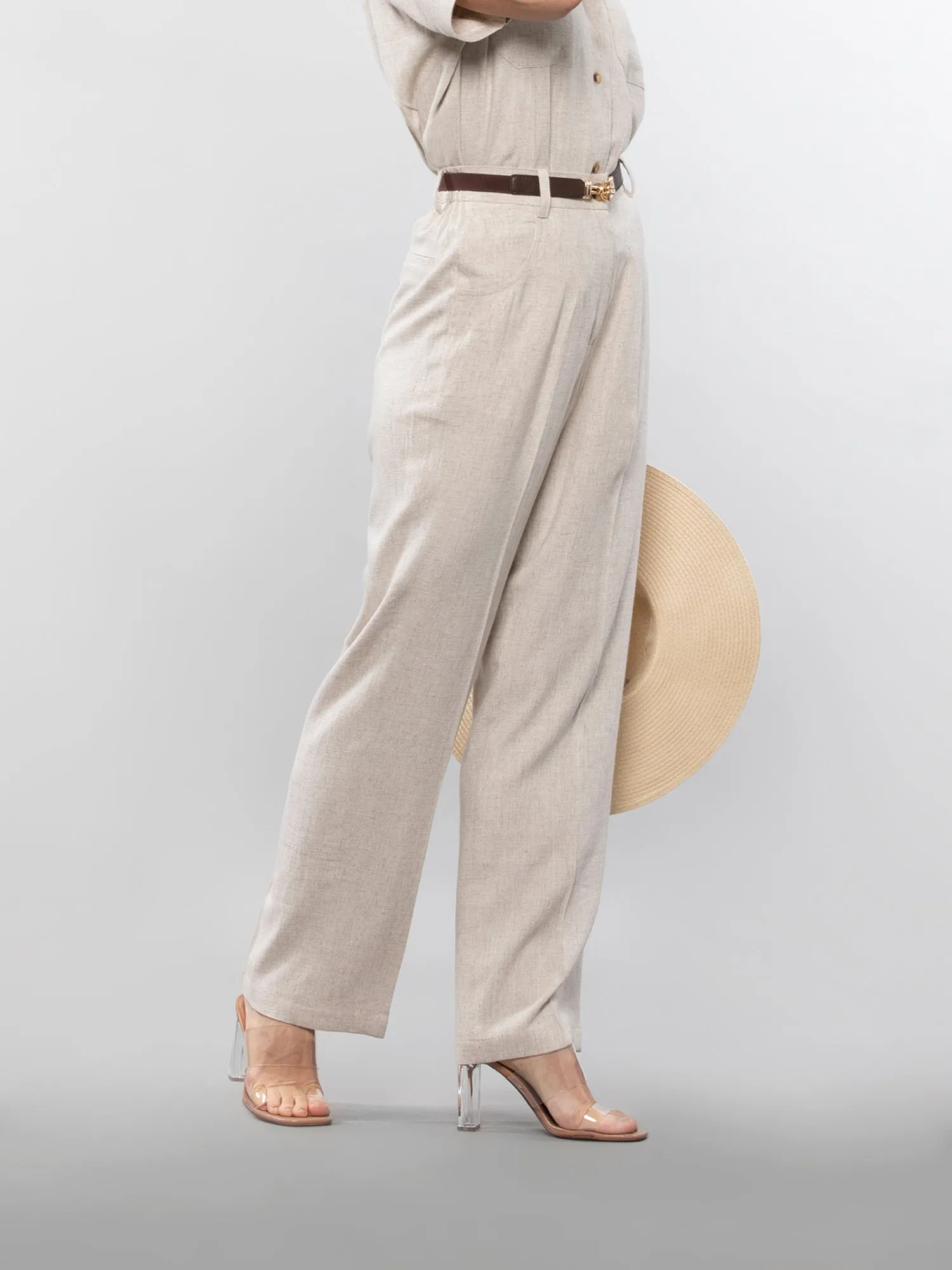 Straight linen pants