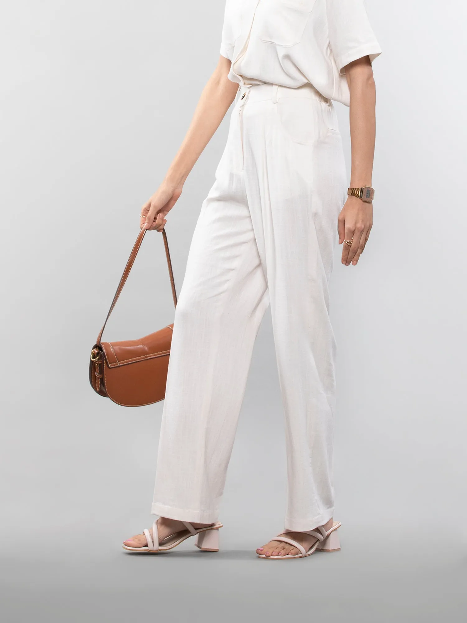 Straight linen pants