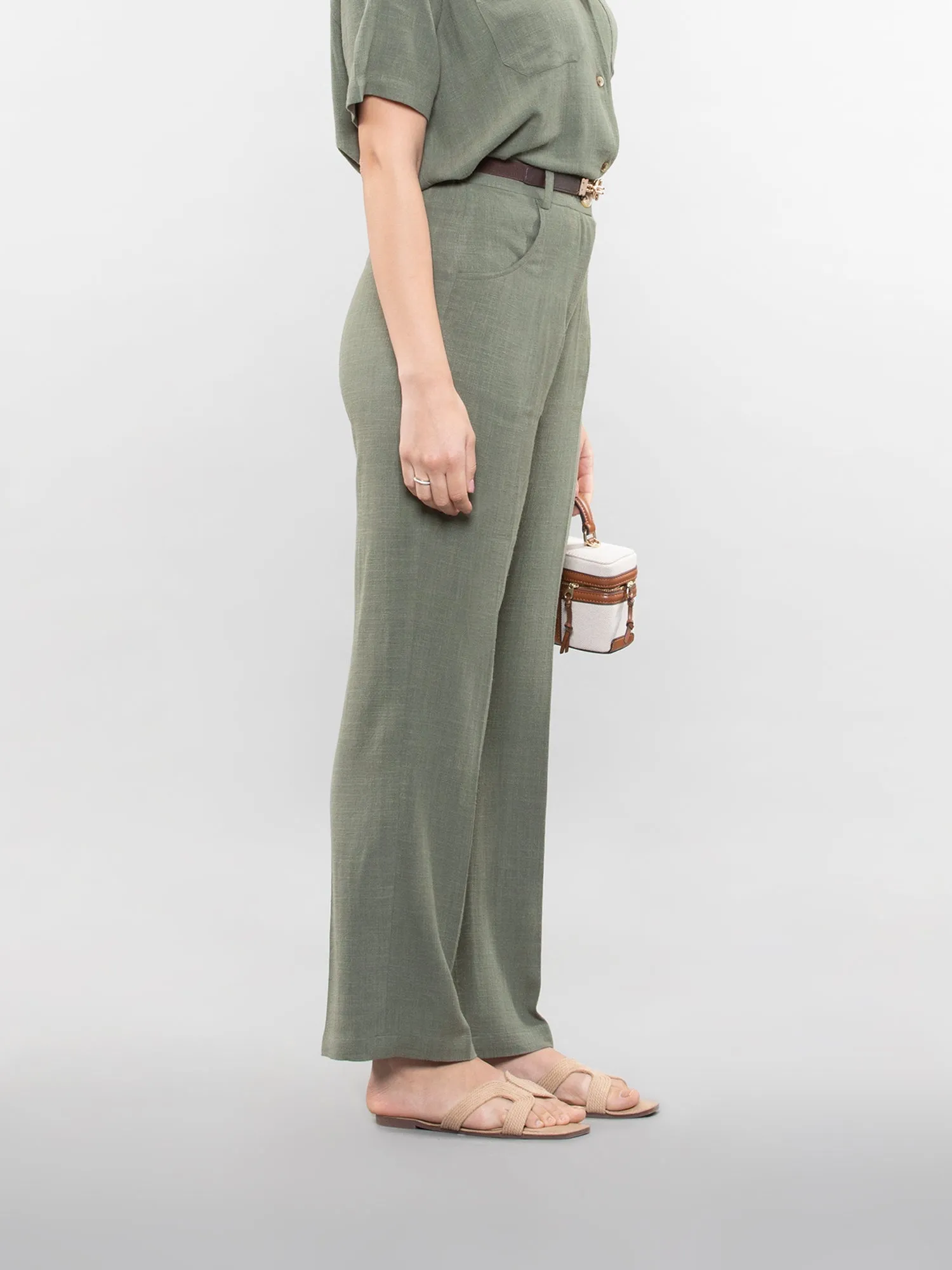 Straight linen pants