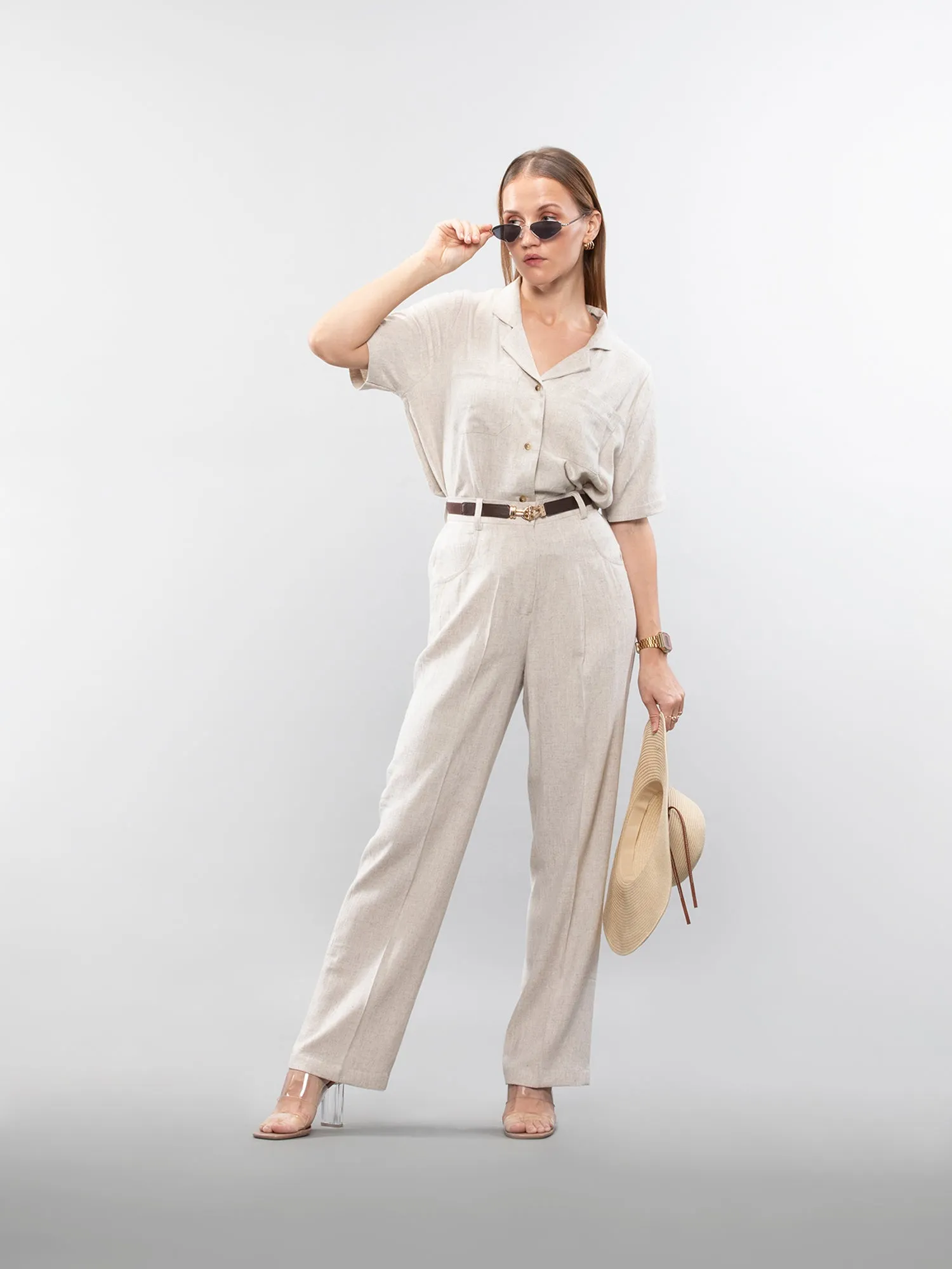 Straight linen pants