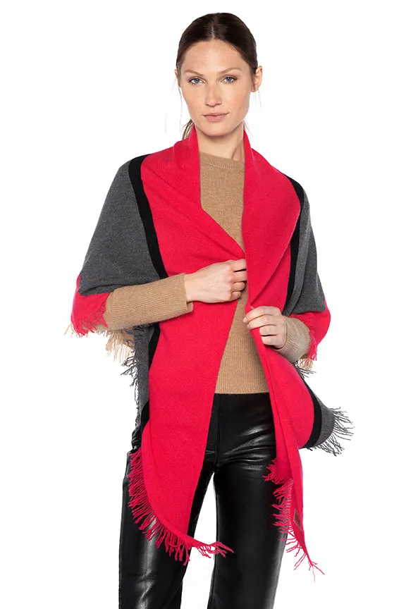 Striped Fringe Triangle wrap LFAC4-260