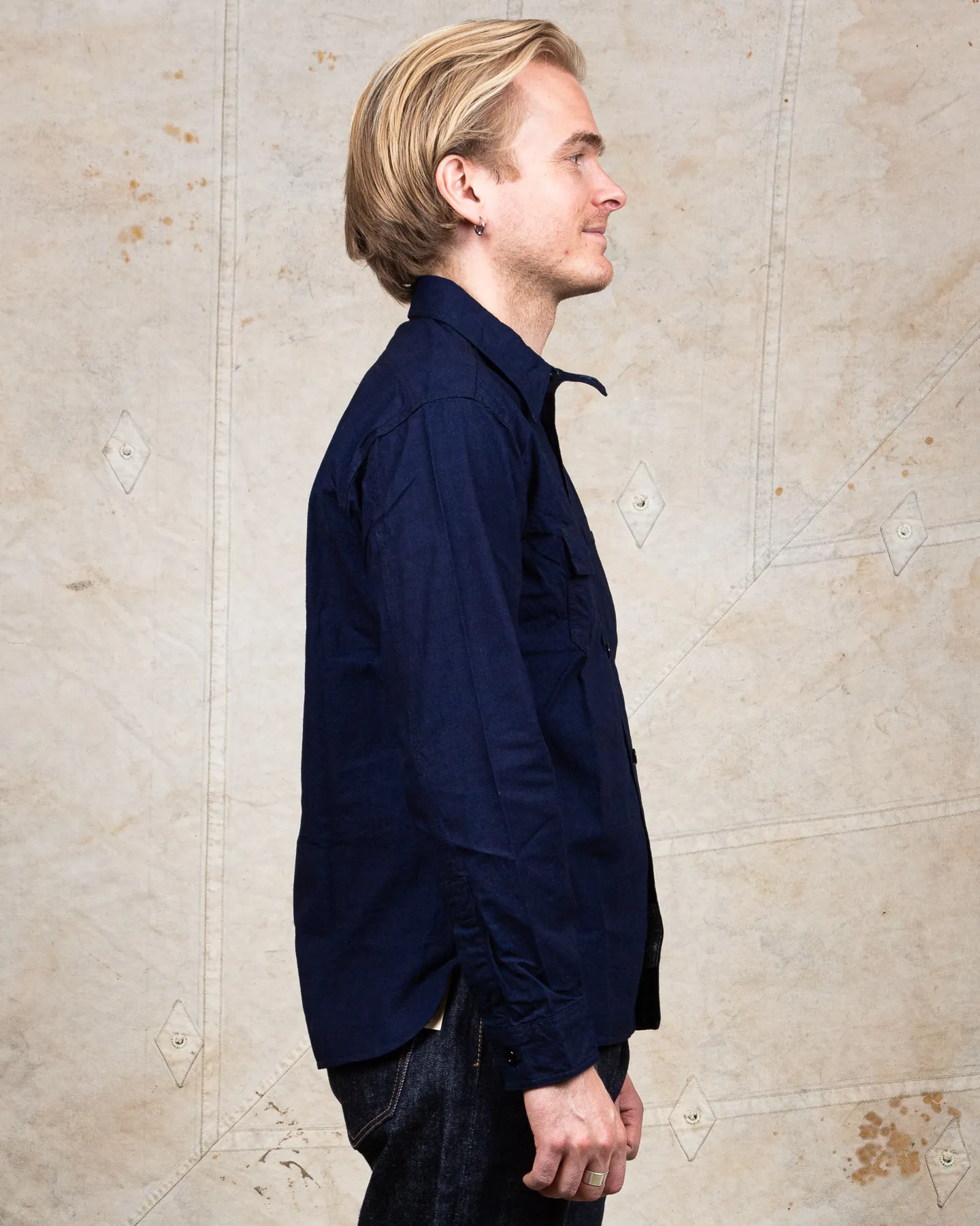 Sugar Cane & Co Fiction Romance 6oz. Indigo Chambray Work Shirt