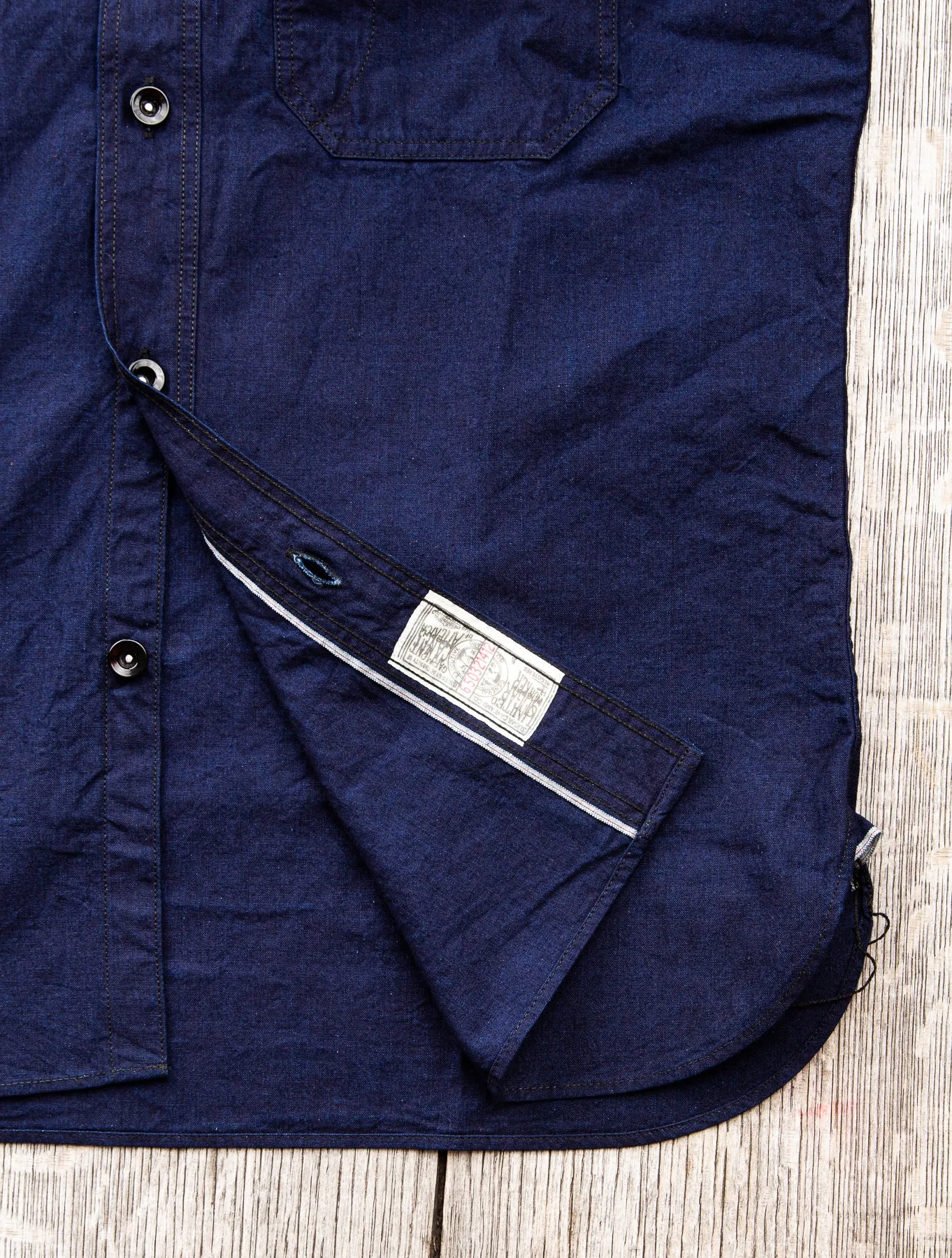 Sugar Cane & Co Fiction Romance 6oz. Indigo Chambray Work Shirt
