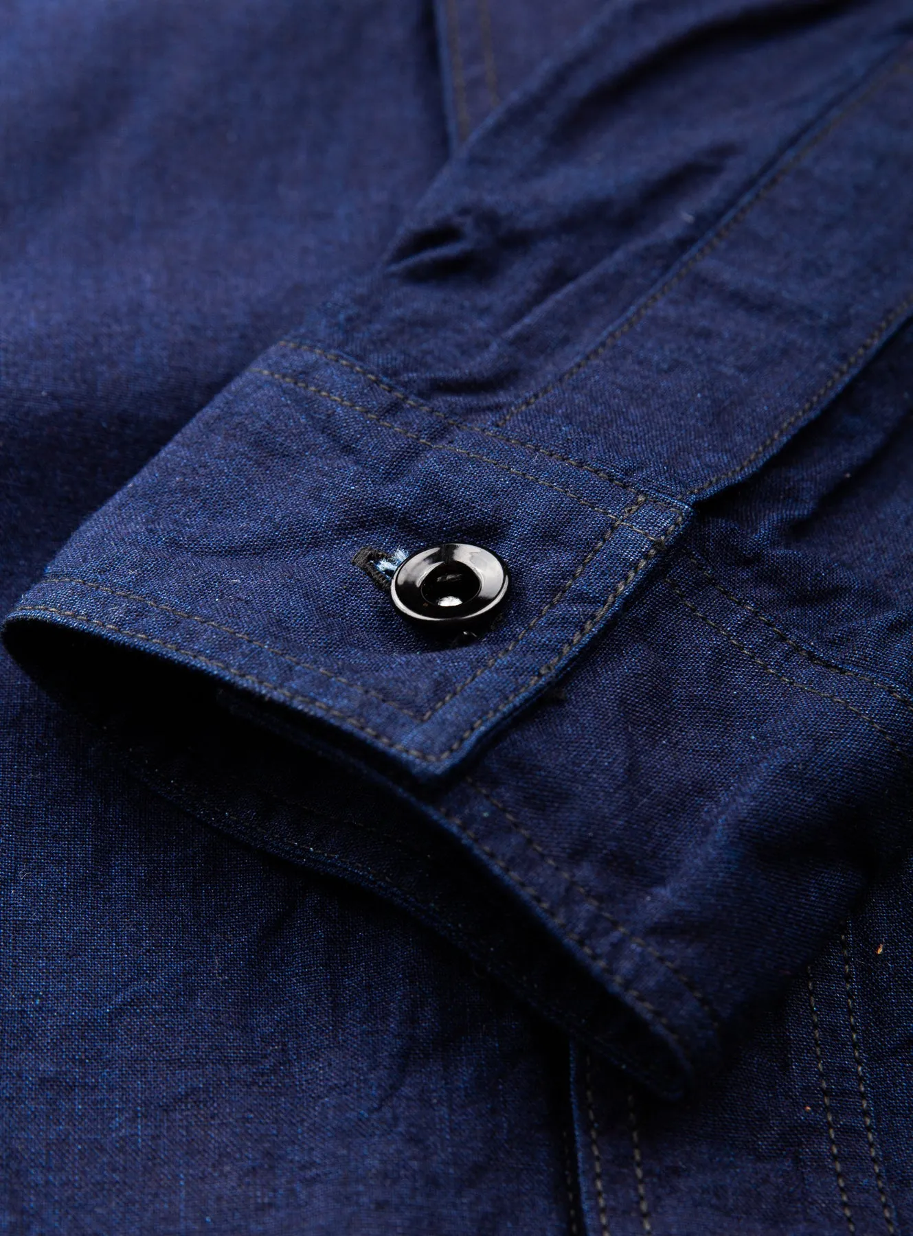 Sugar Cane & Co Fiction Romance 6oz. Indigo Chambray Work Shirt