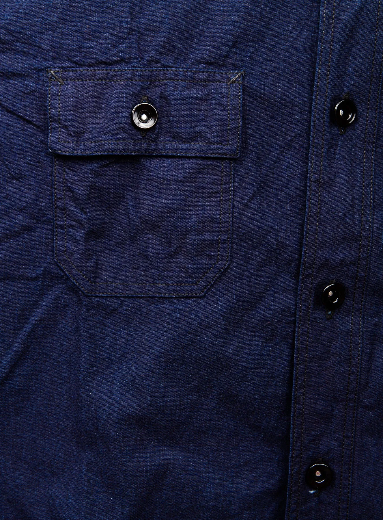 Sugar Cane & Co Fiction Romance 6oz. Indigo Chambray Work Shirt