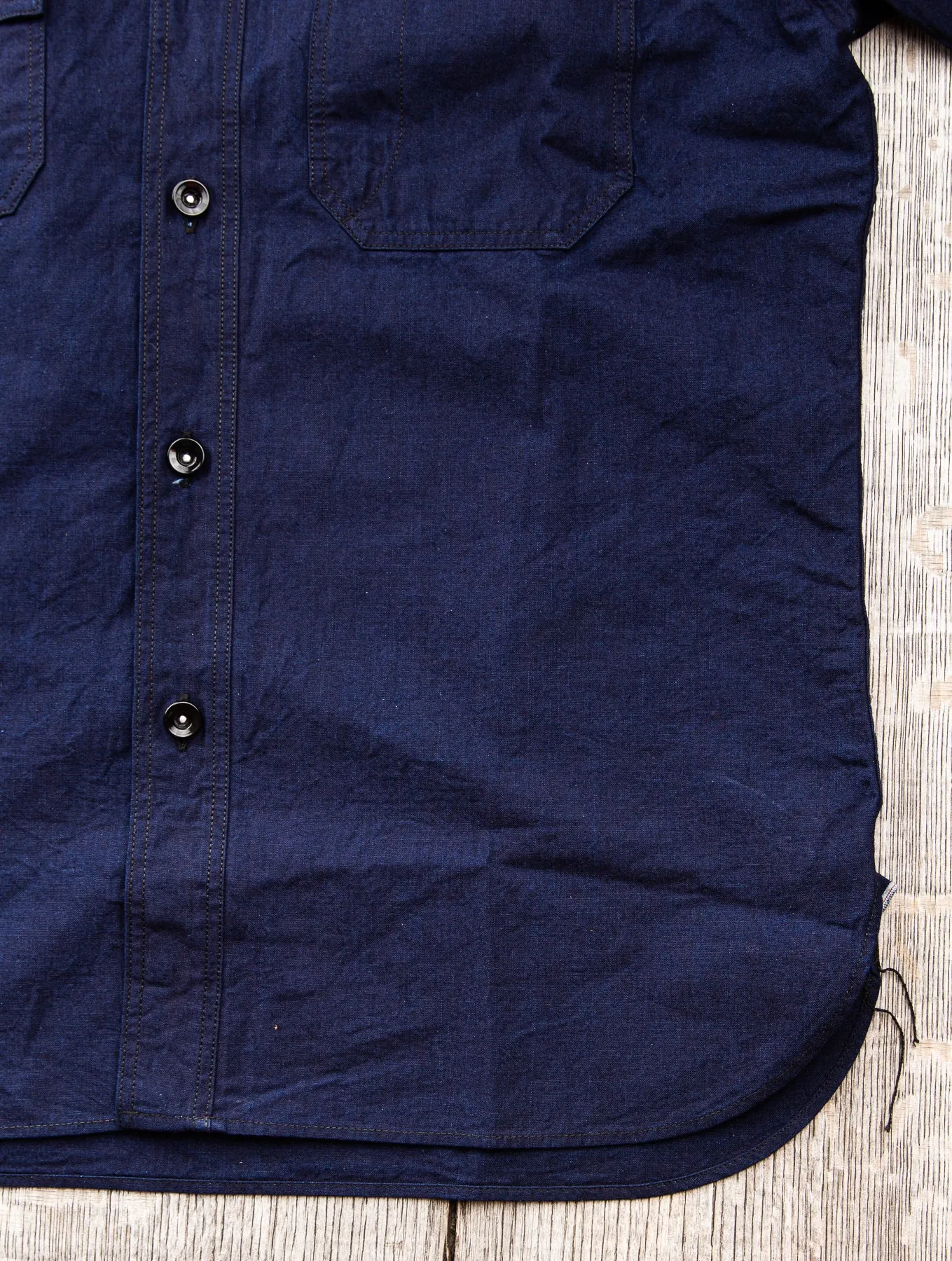 Sugar Cane & Co Fiction Romance 6oz. Indigo Chambray Work Shirt
