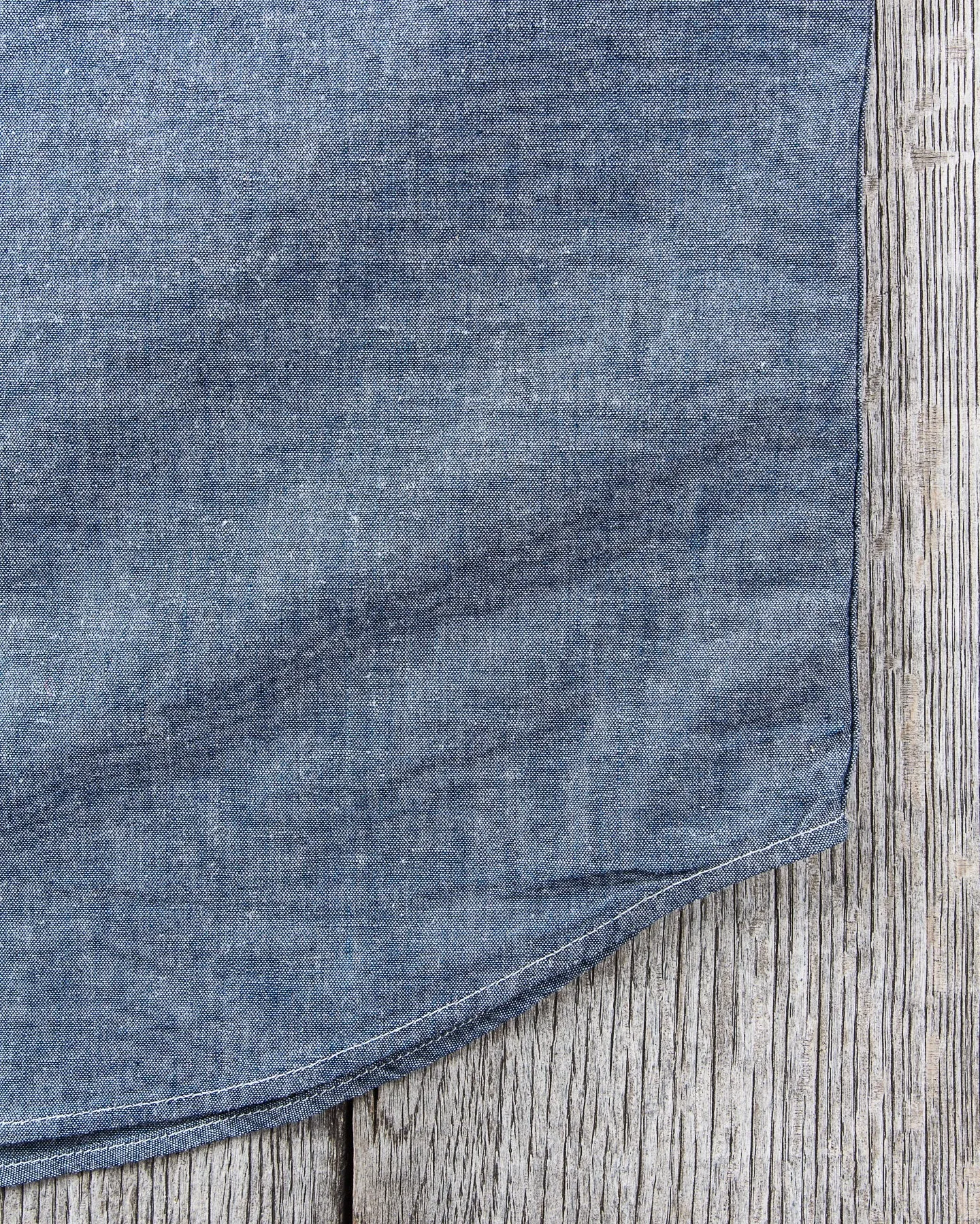 Sugar Cane & Co. Short Sleeve Blue Chambray Work Shirt SC37941