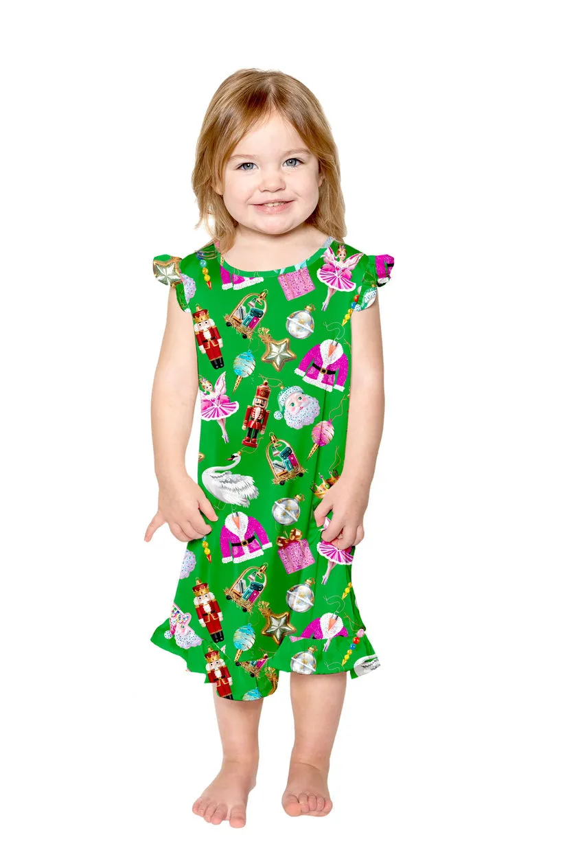 Sunshine Society Kids Holiday Baubles Silky Dress