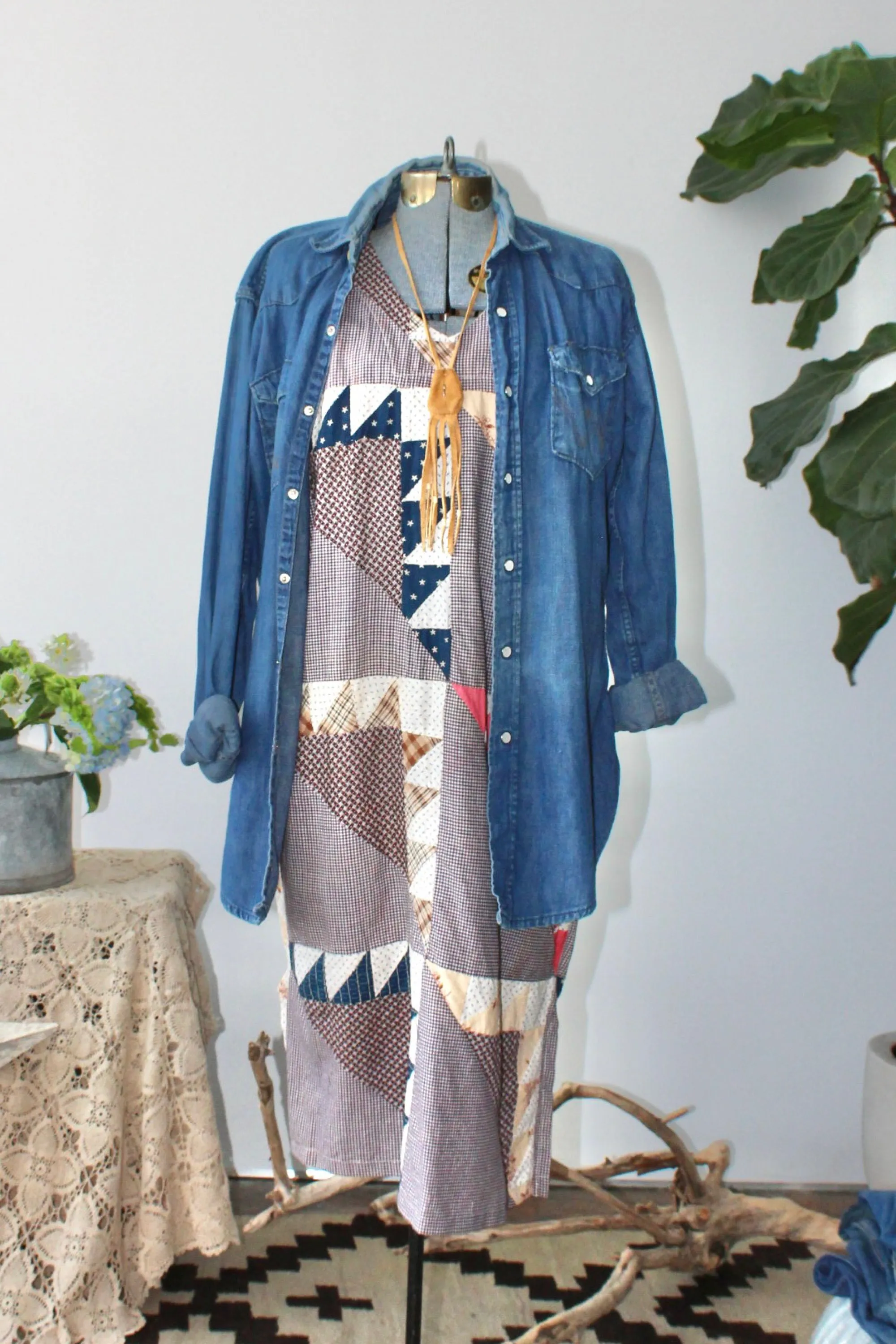 The Highlands Foundry Brown Heirloom Quilt Dress THF85
