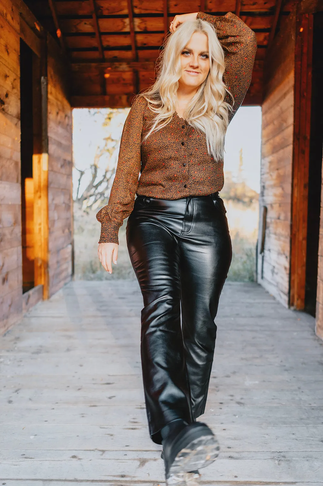 The Josie Vegan Leather Pant - Black