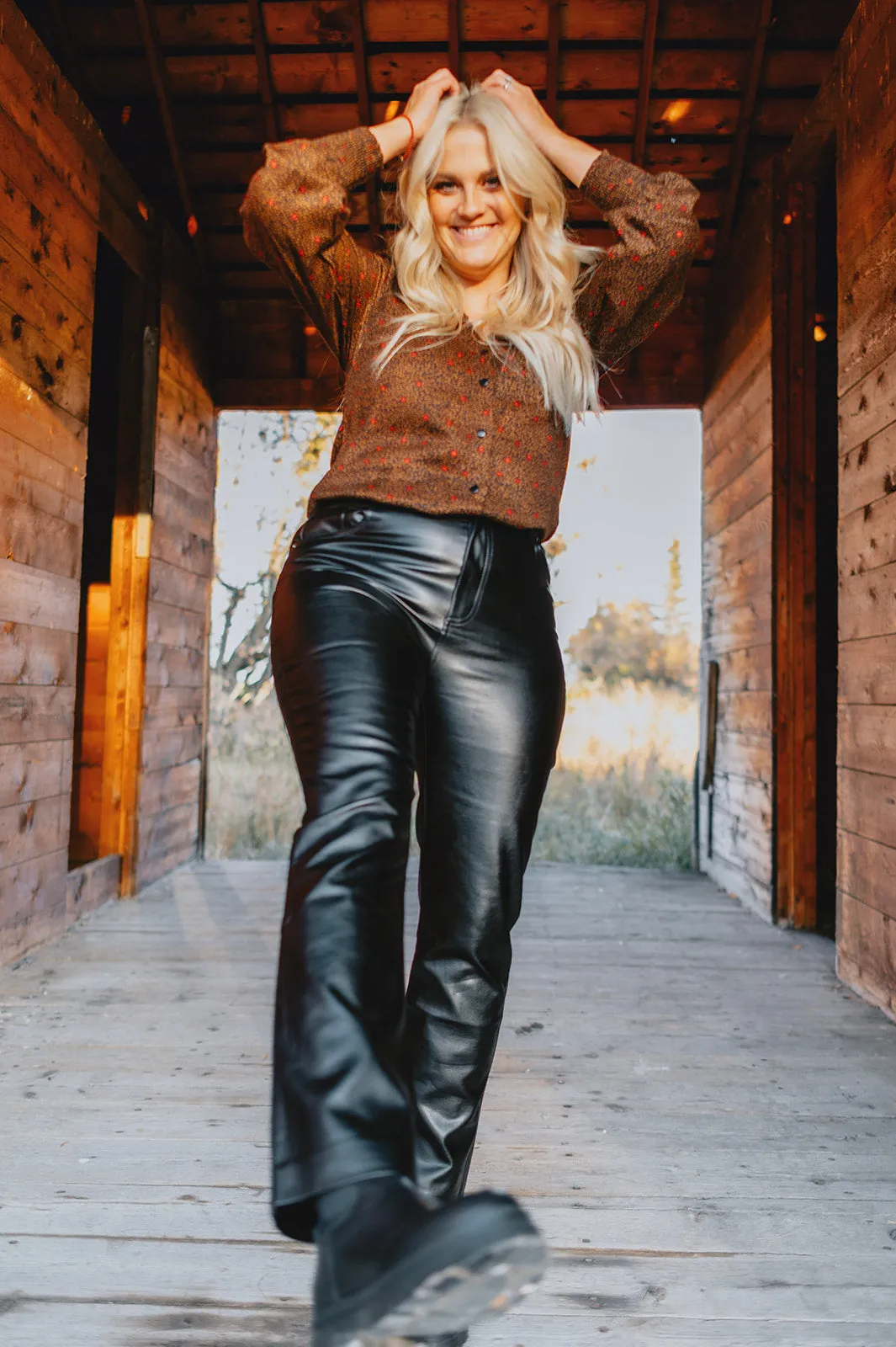 The Josie Vegan Leather Pant - Black
