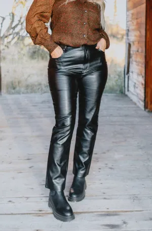 The Josie Vegan Leather Pant - Black