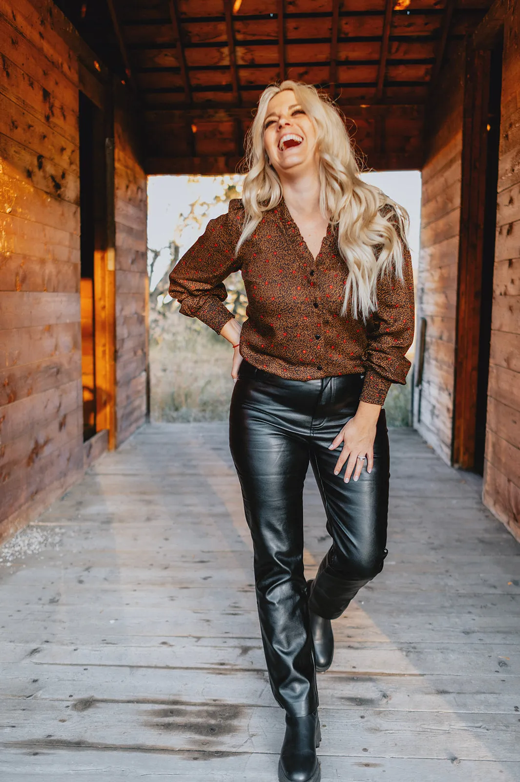 The Josie Vegan Leather Pant - Black