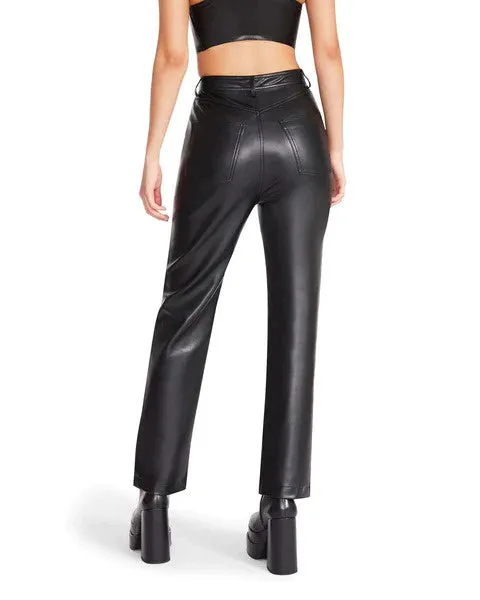 The Josie Vegan Leather Pant - Black