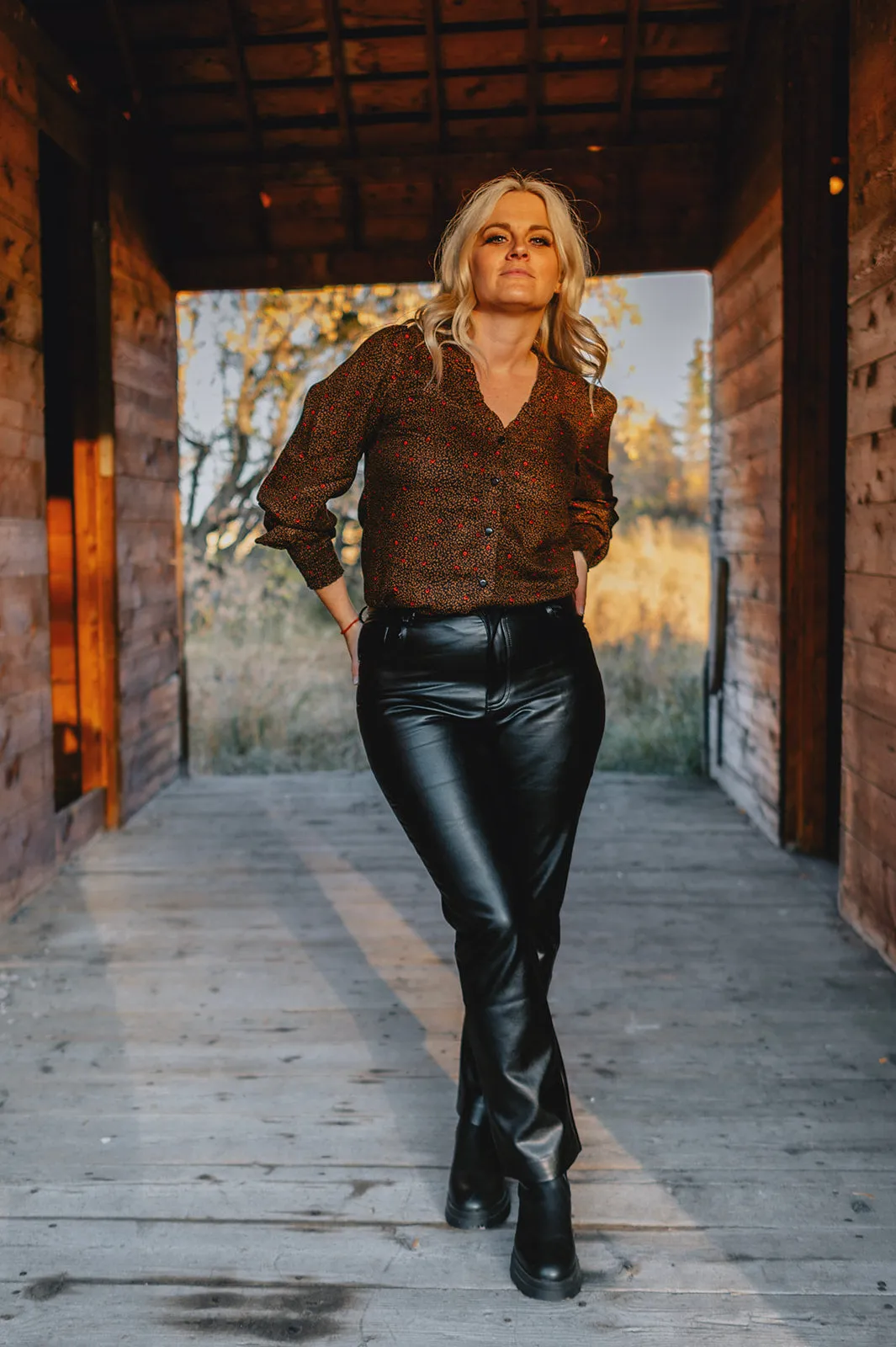 The Josie Vegan Leather Pant - Black