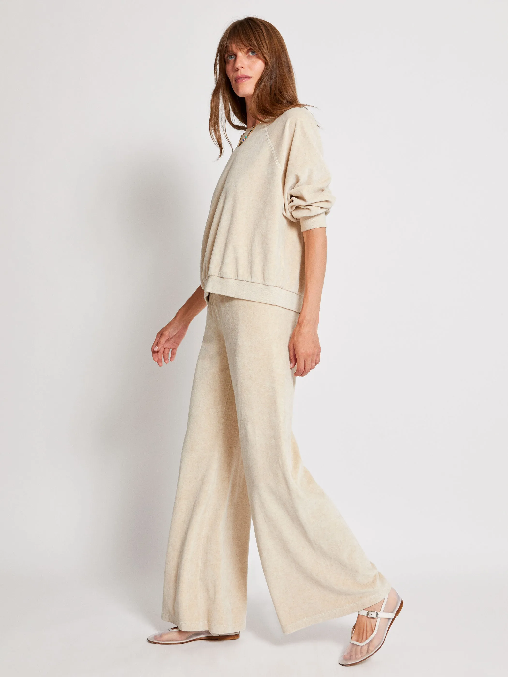 The Lito Low Rise Flare Pants in Velour