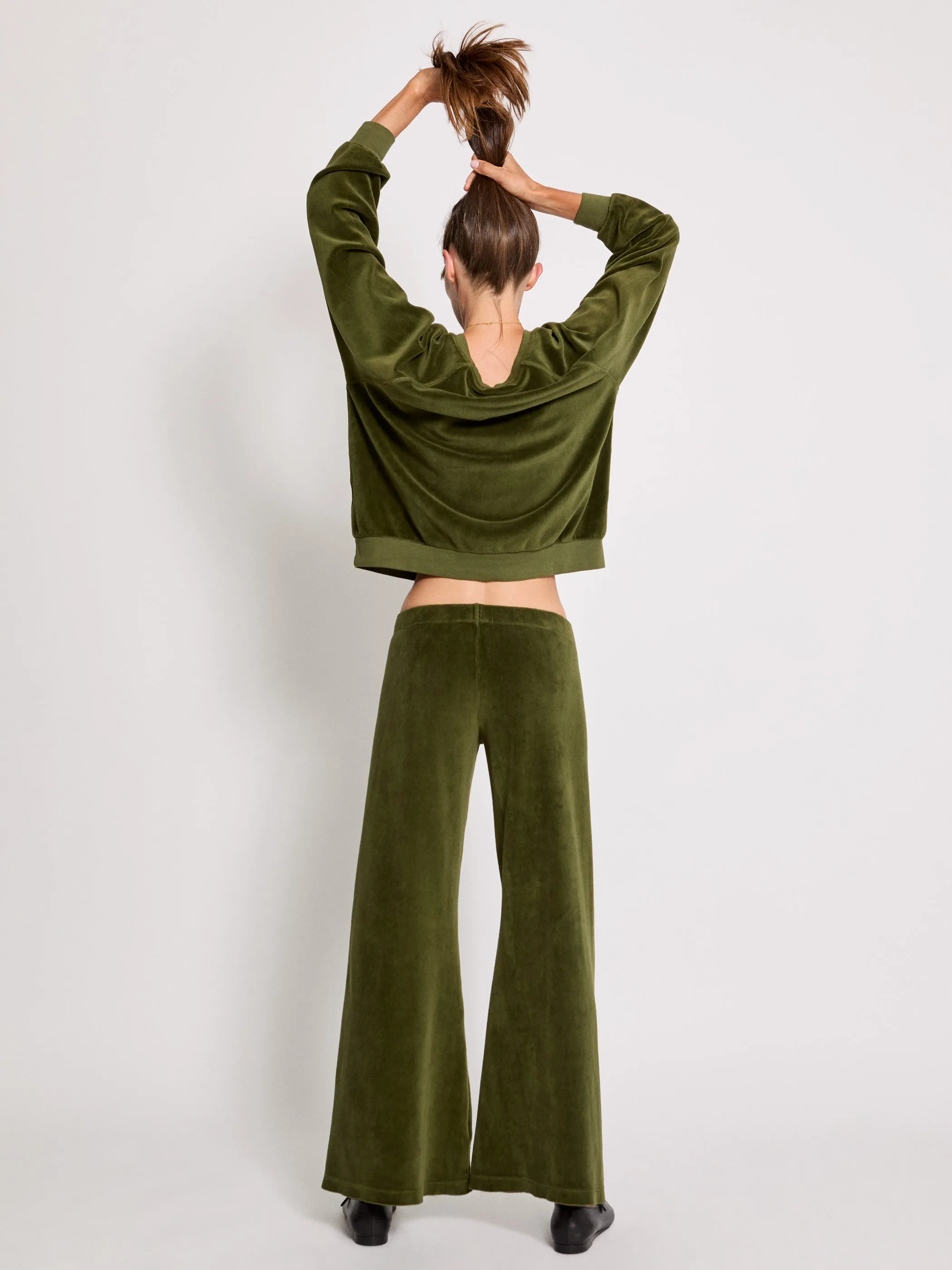 The Lito Low Rise Flare Pants in Velour