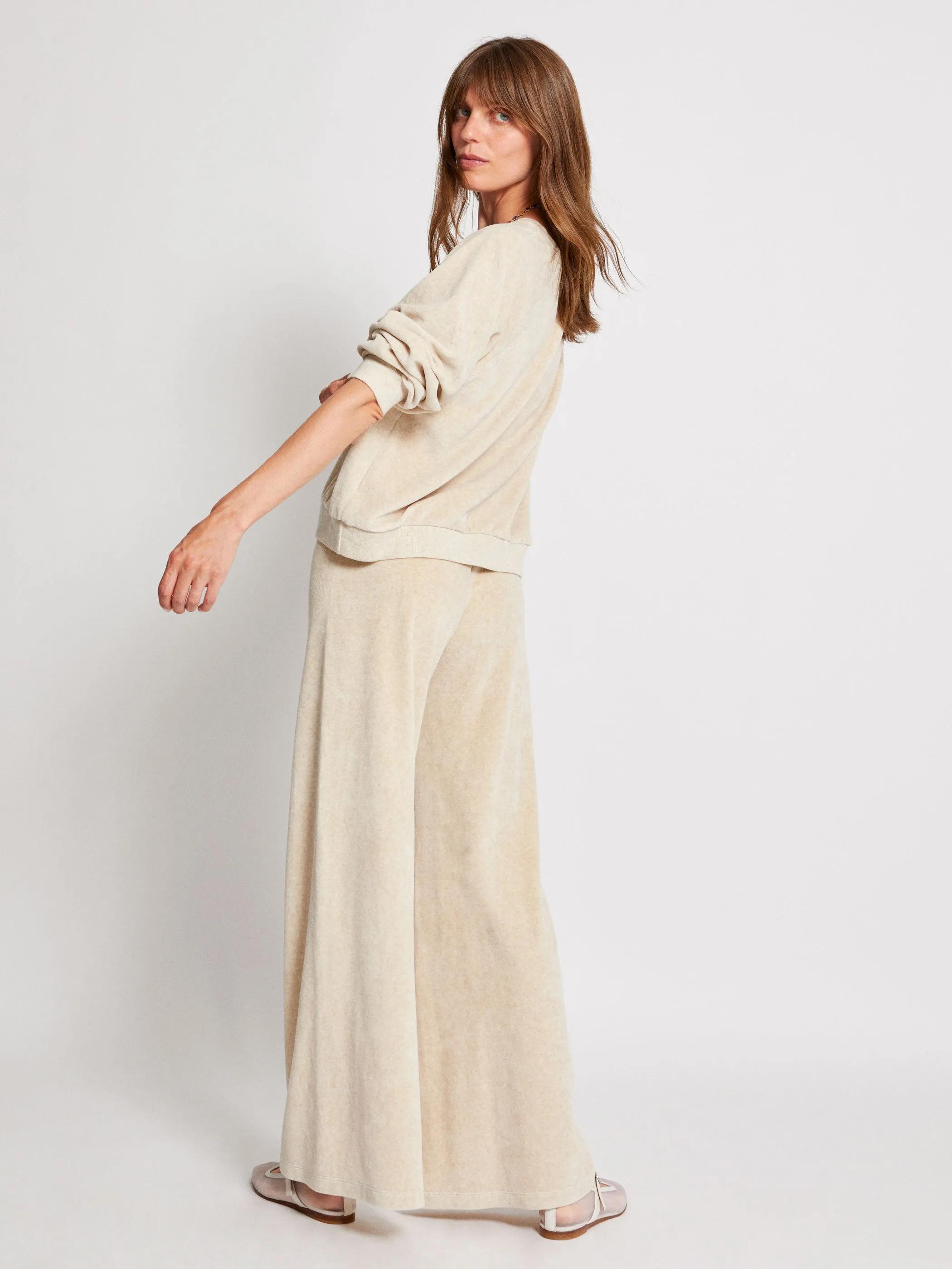 The Lito Low Rise Flare Pants in Velour