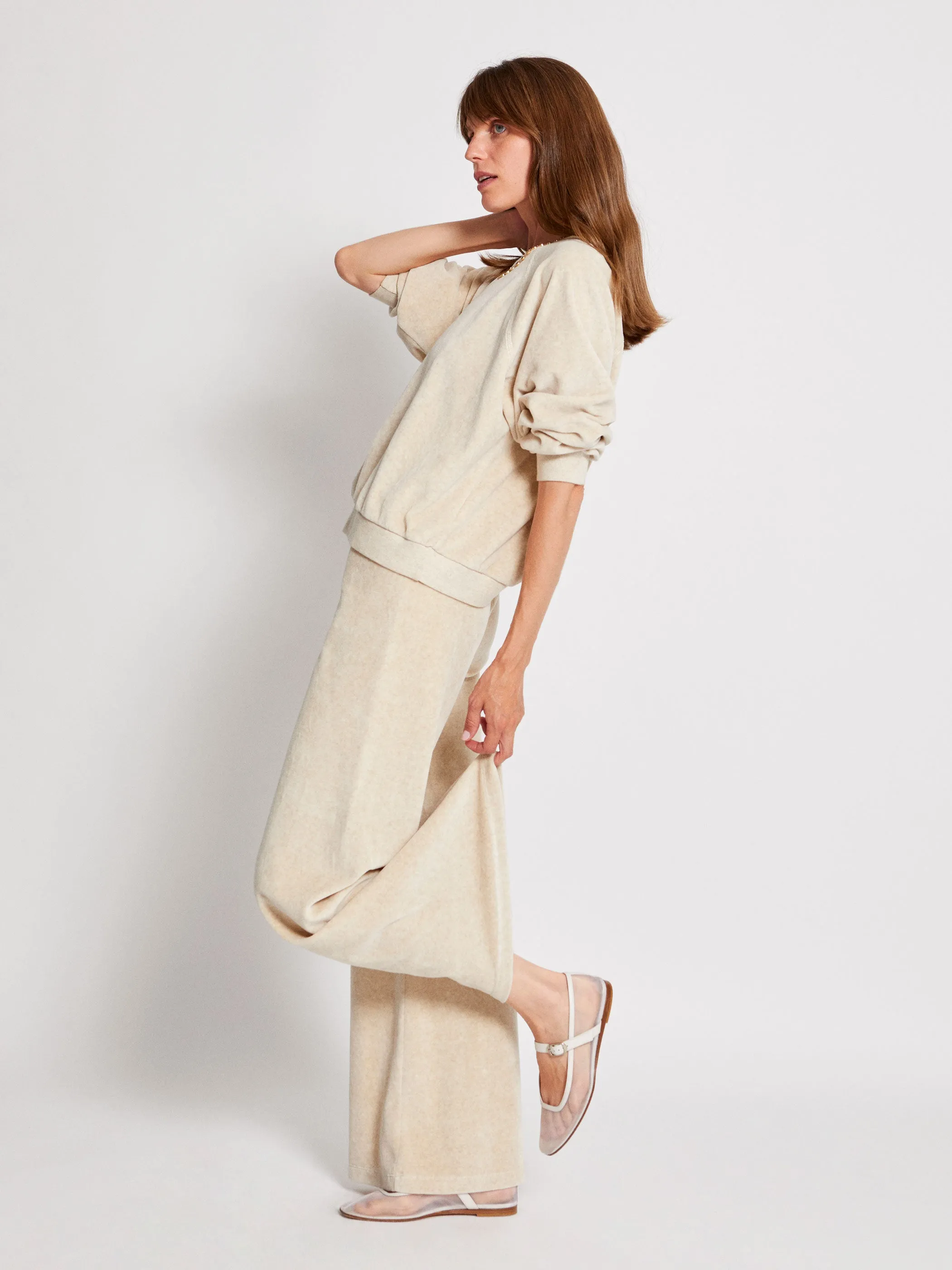 The Lito Low Rise Flare Pants in Velour