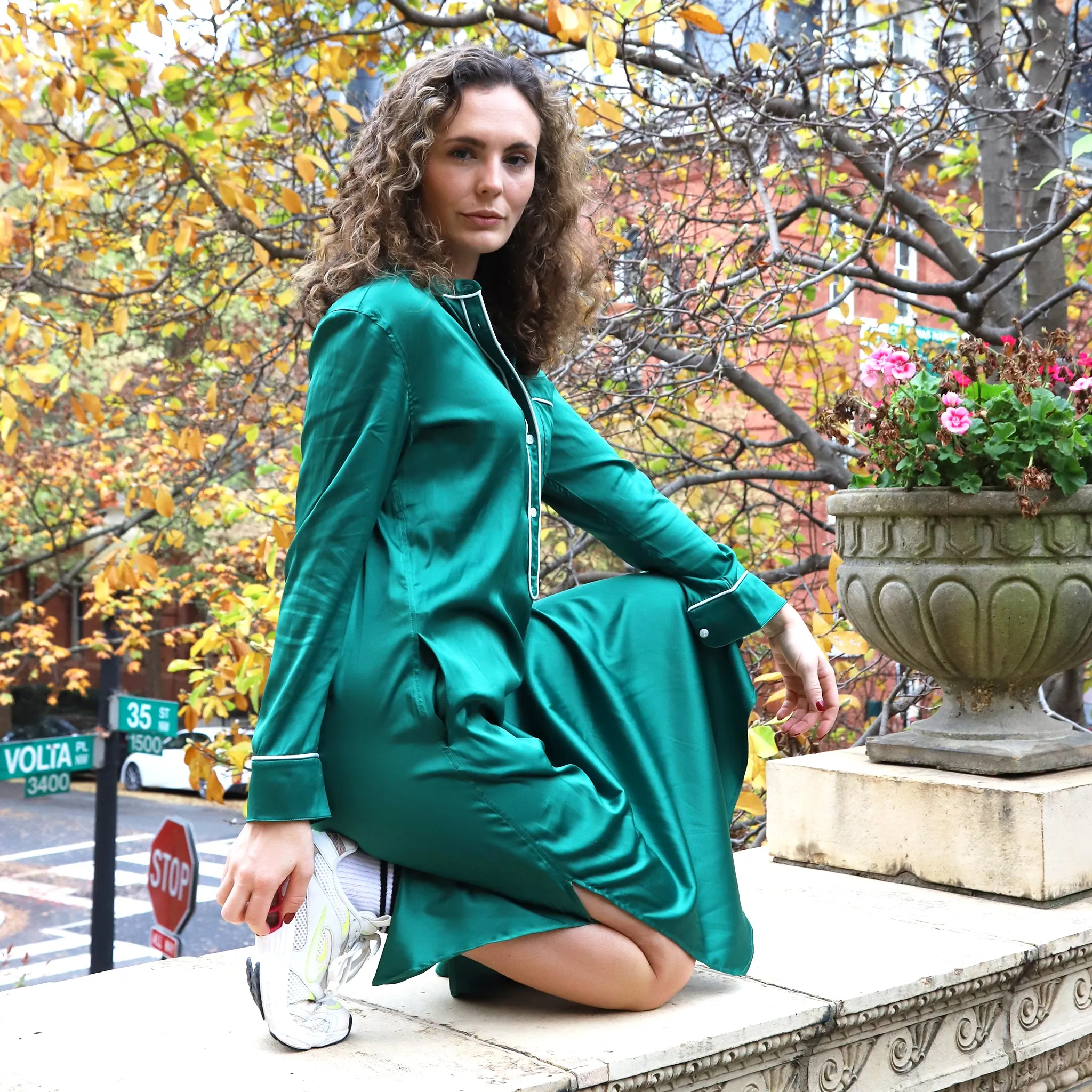The Night Dress in Tennis Court.